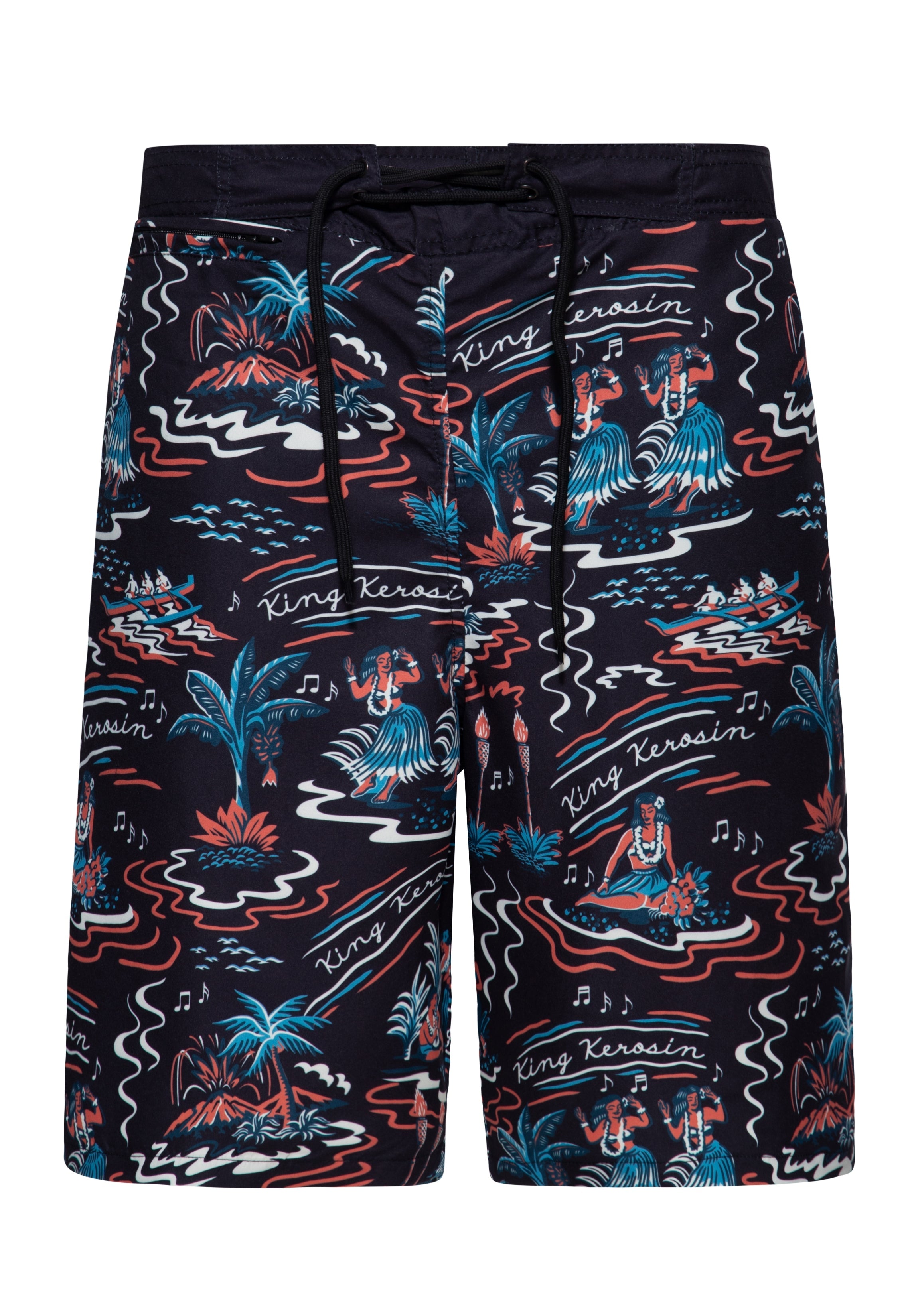Badeshorts 'Hawaii' in Schwarz Badeshorts von King Kerosin