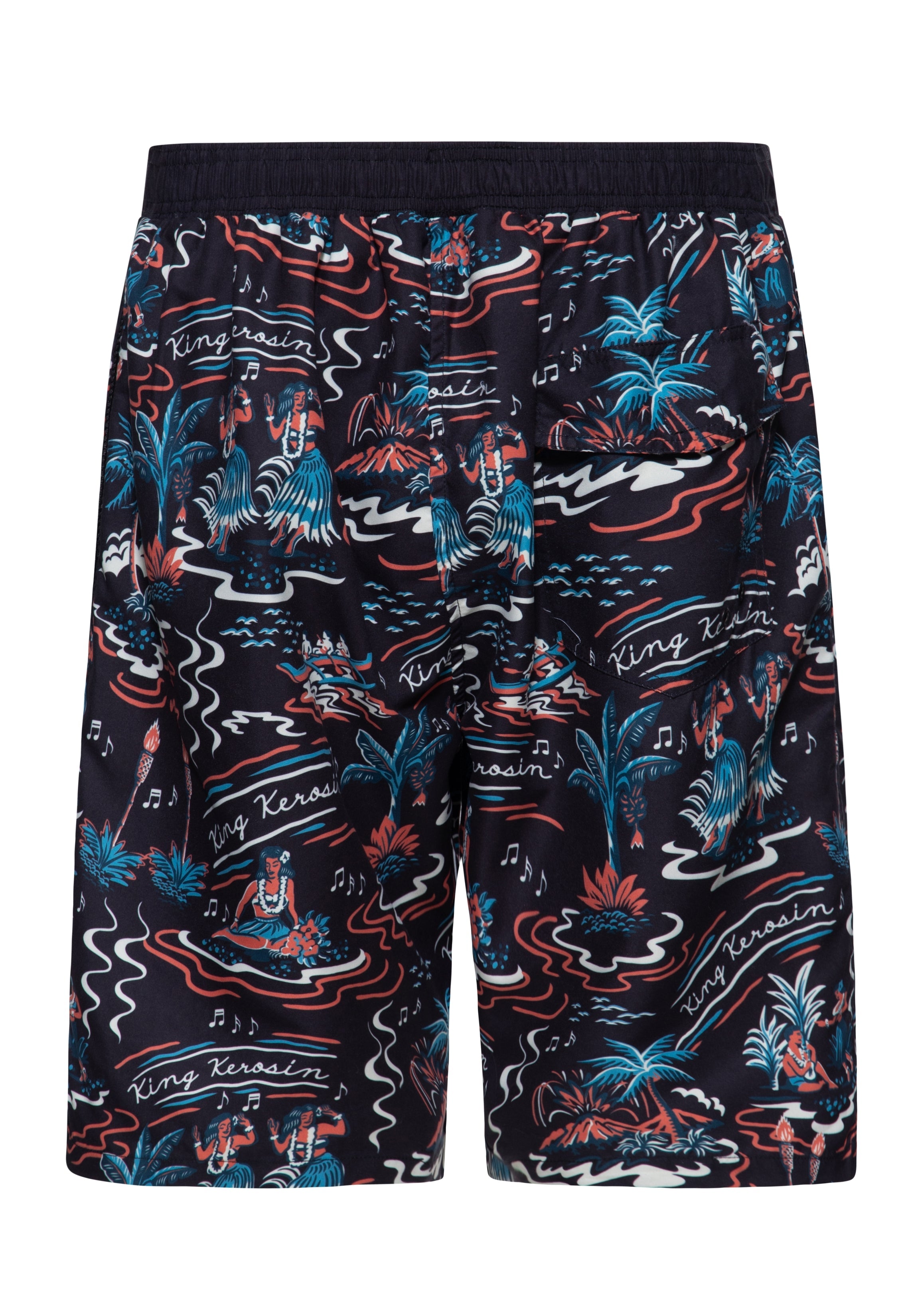 Badeshorts 'Hawaii' in Schwarz Badeshorts von King Kerosin