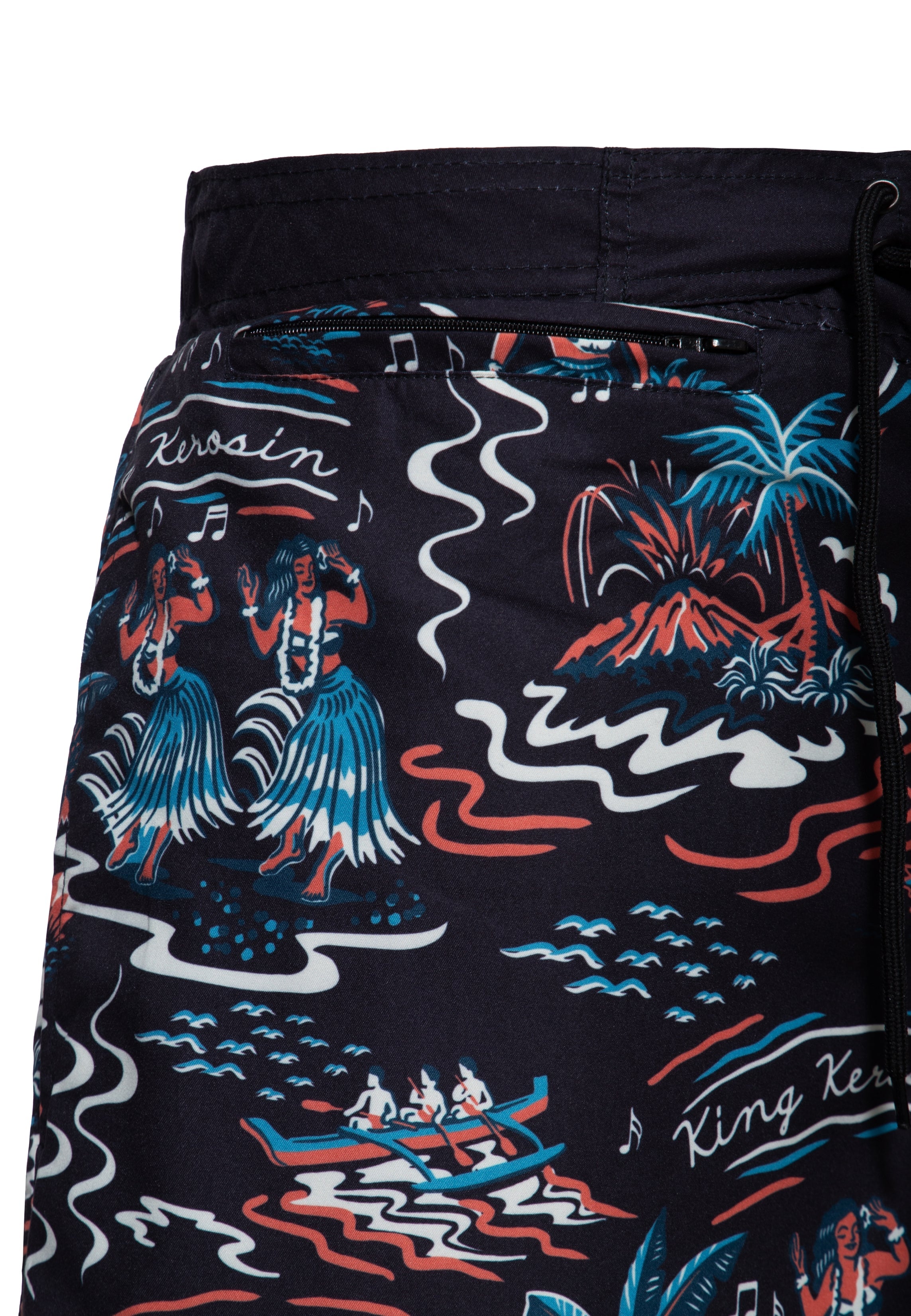 Badeshorts 'Hawaii' in Schwarz Badeshorts von King Kerosin