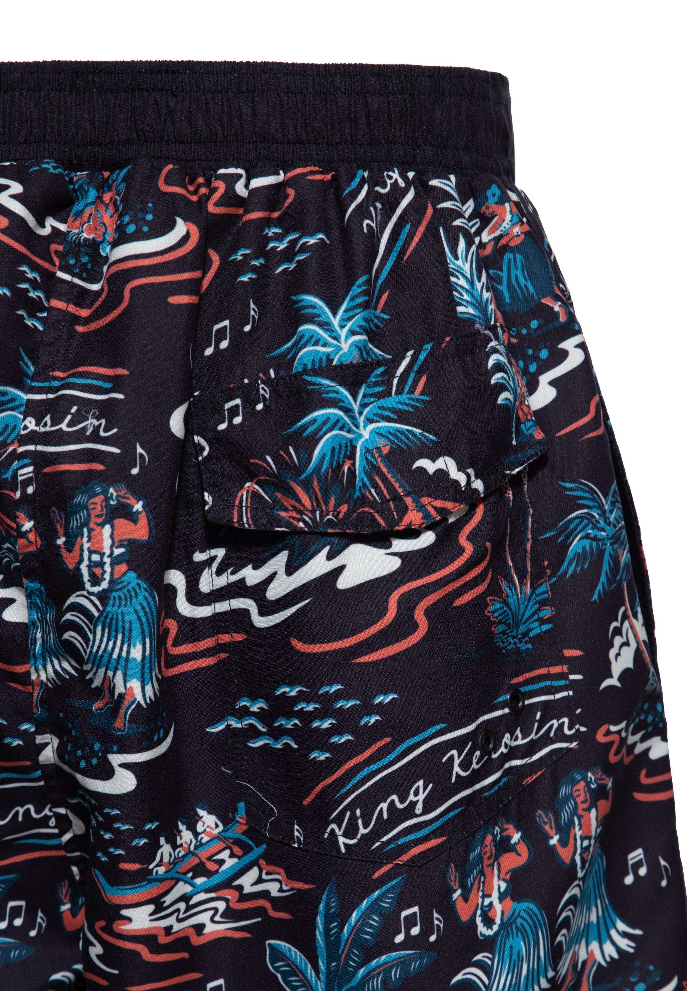 Badeshorts 'Hawaii' in Schwarz Badeshorts von King Kerosin