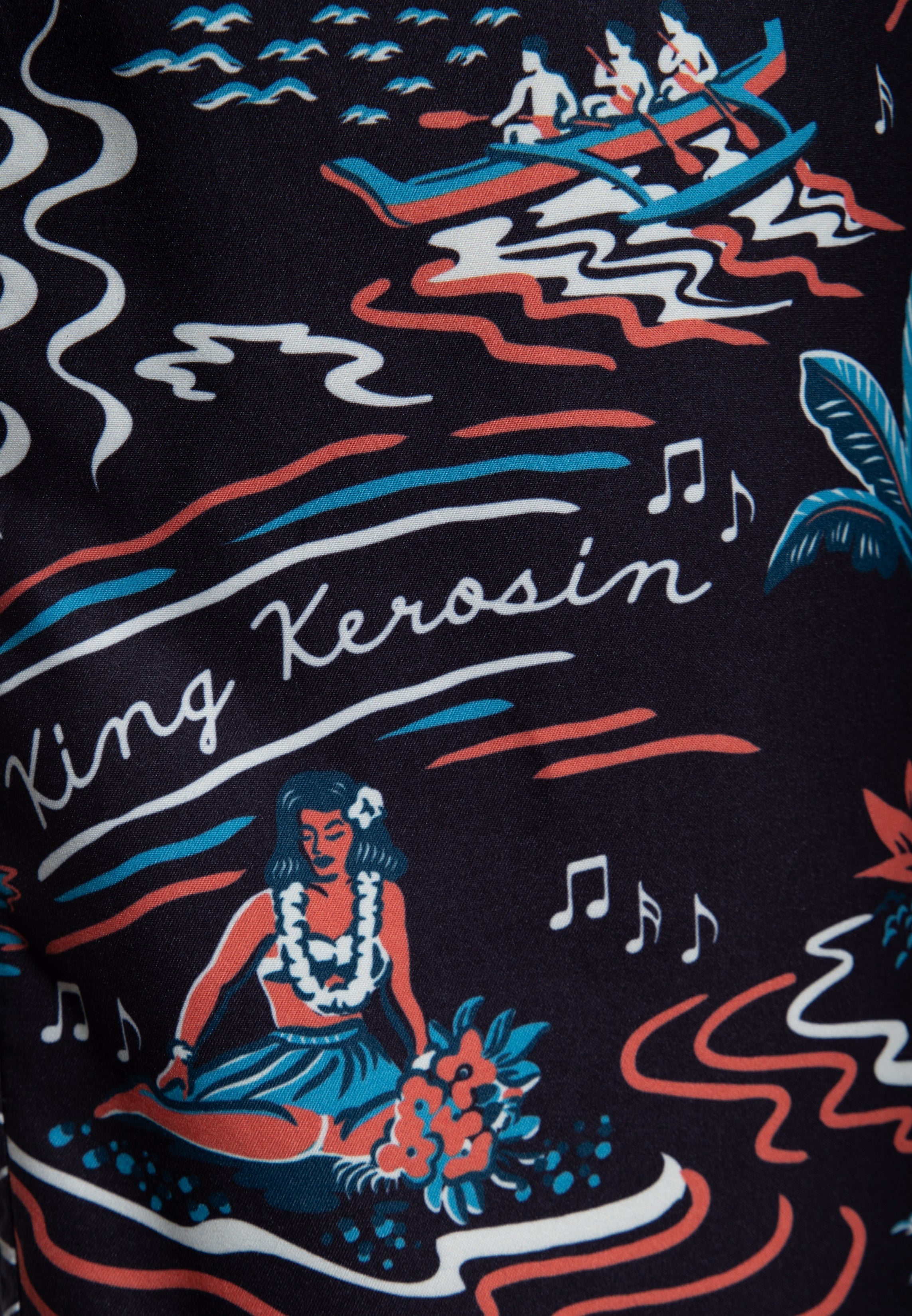 Badeshorts 'Hawaii' in Schwarz Badeshorts von King Kerosin