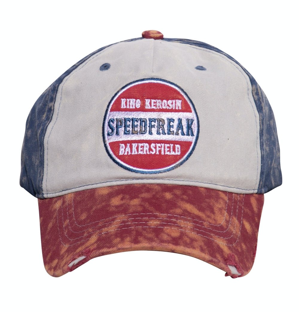 Baseball Cap mit Destroyed - Effekten und Enzymwash «Speedfreak» Baseball Cap von King Kerosin