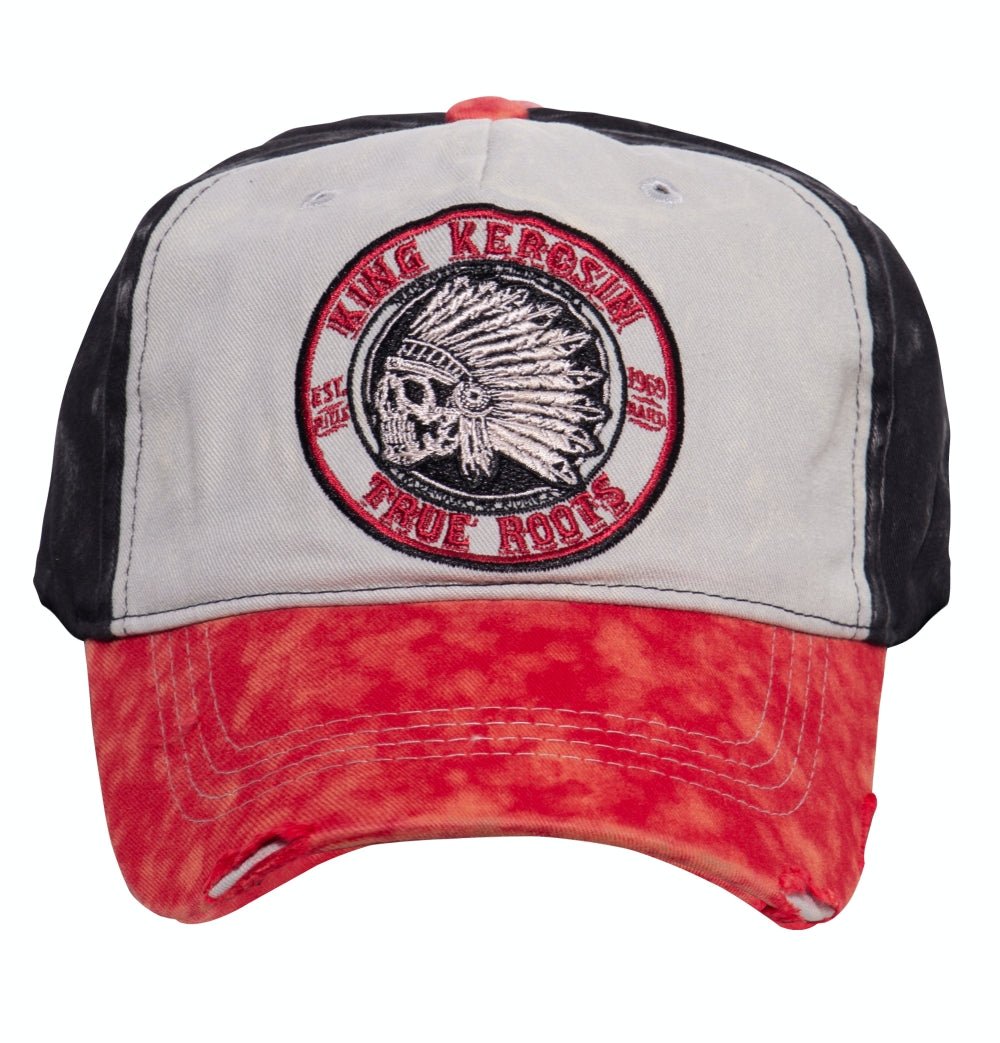 Baseball Cap mit Enzymwash und Destroyed - Effekten «True Roots» Baseball Cap von King Kerosin