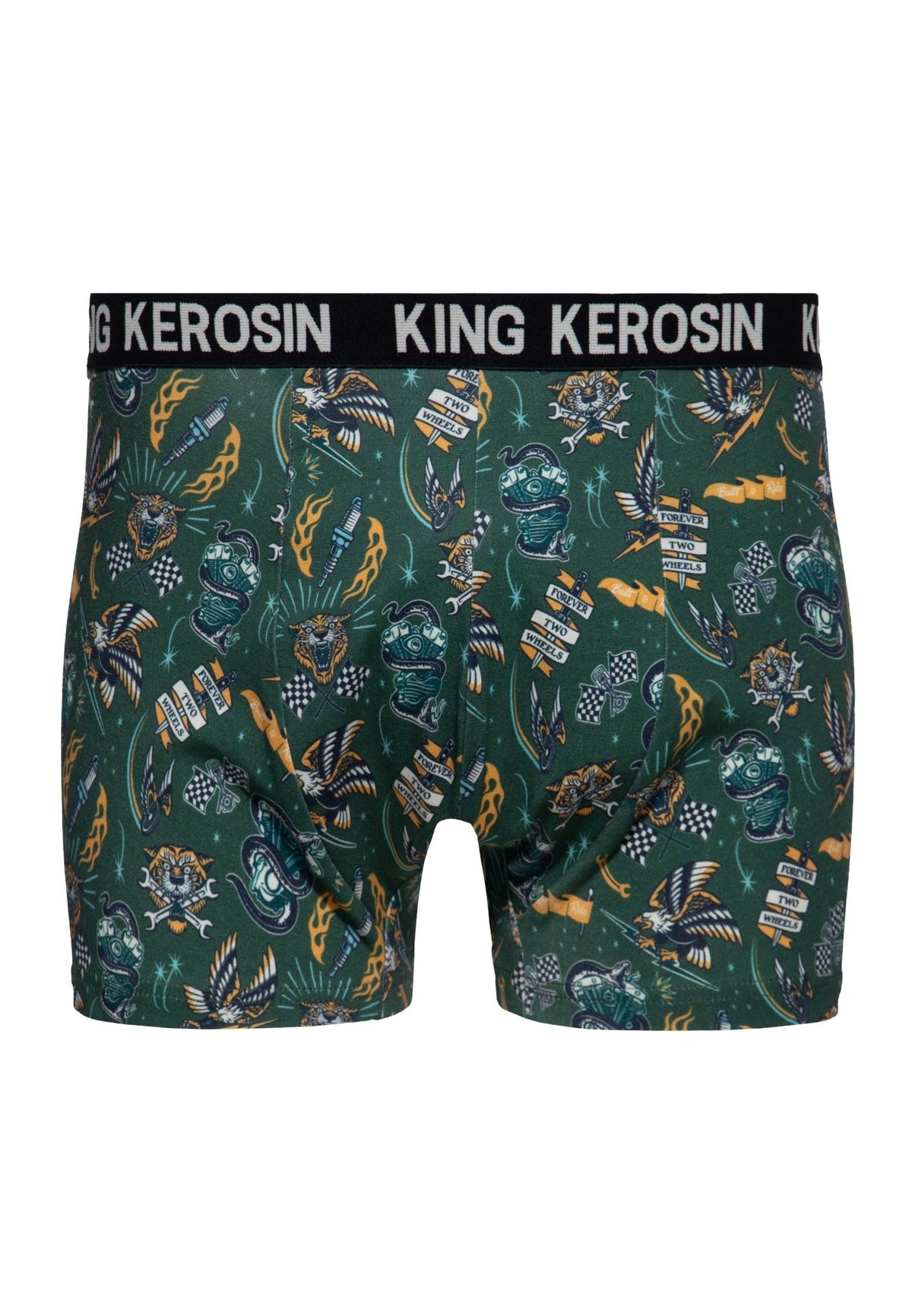 Boxershorts 'Tattoo Style' in Dunkelgrün – Boxershorts von King Kerosin - Ansicht 1