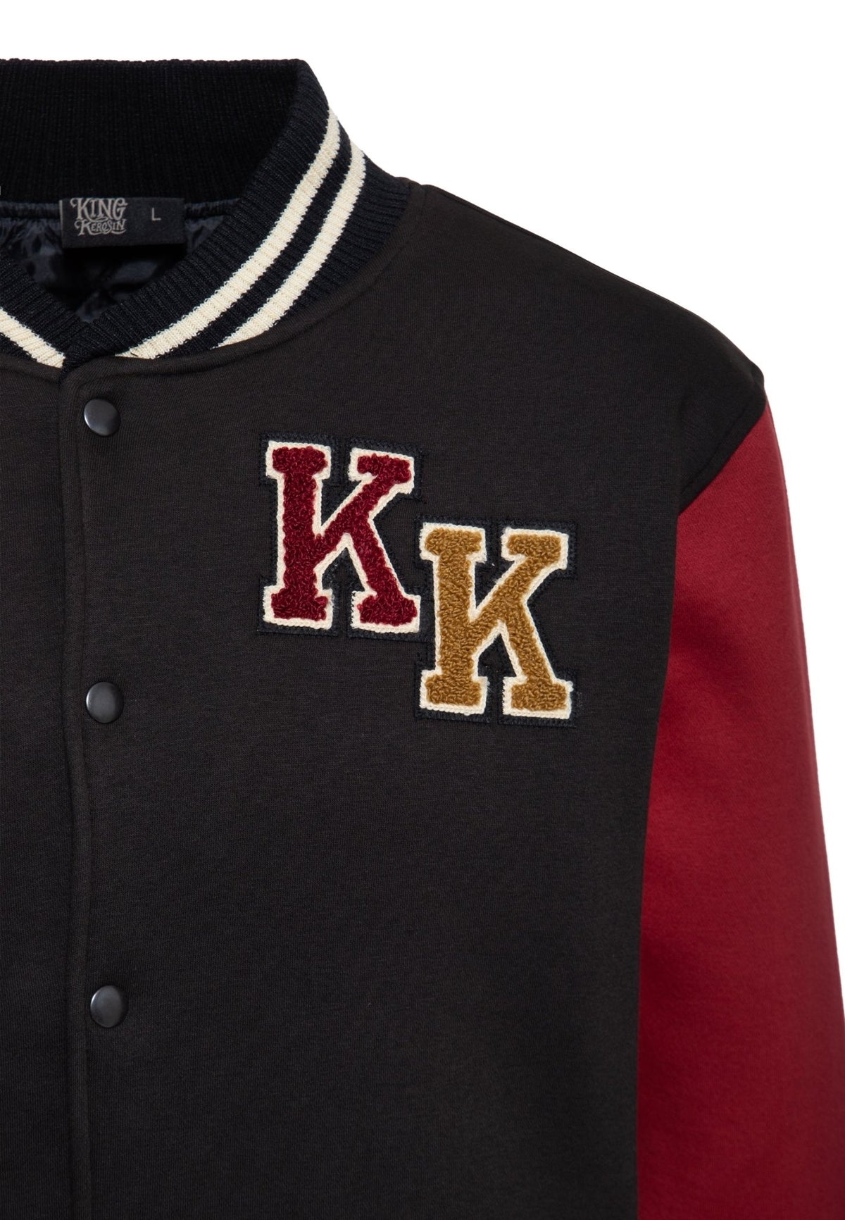 College Jacke 'California High School' in Schwarz – College & Baseball Jacken von King Kerosin - Ansicht 3