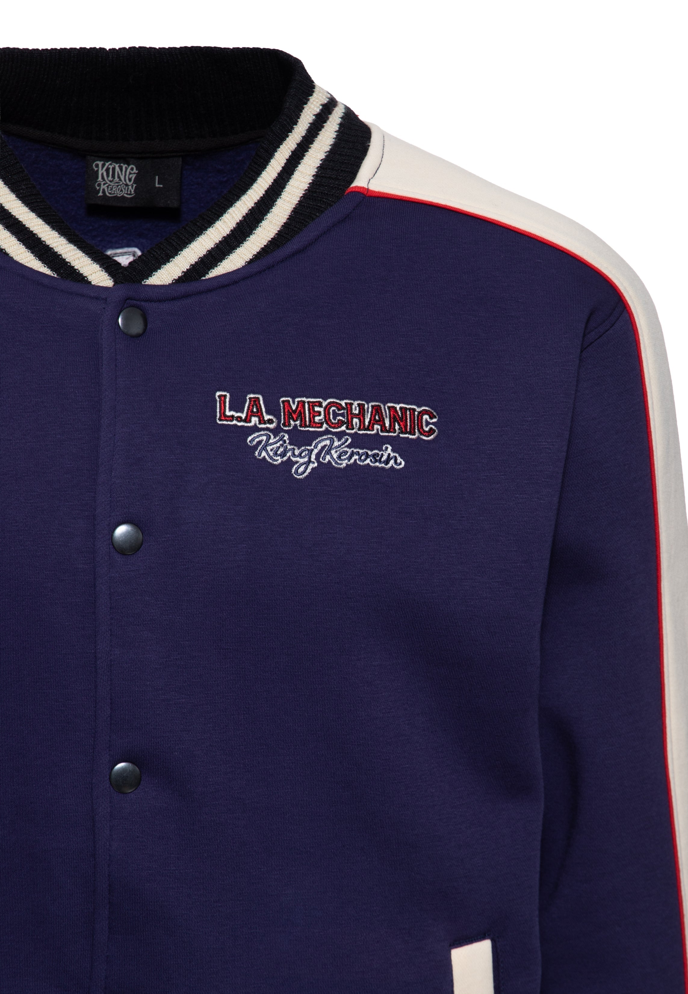 College Jacke 'L.A. Mechanic' in Dunkelblau College & Baseball Jacken von King Kerosin