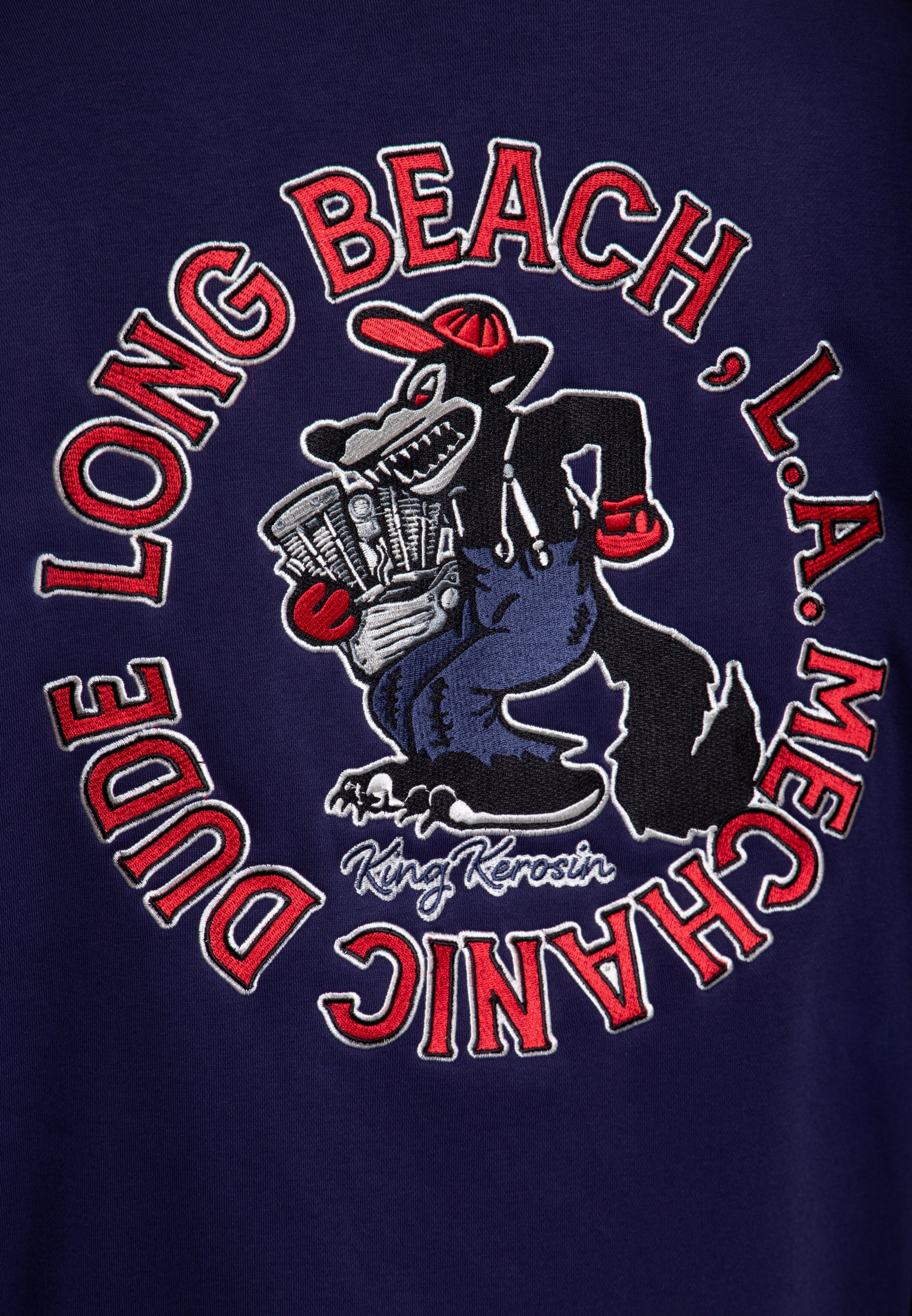 College Jacke 'L.A. Mechanic' in Dunkelblau College & Baseball Jacken von King Kerosin