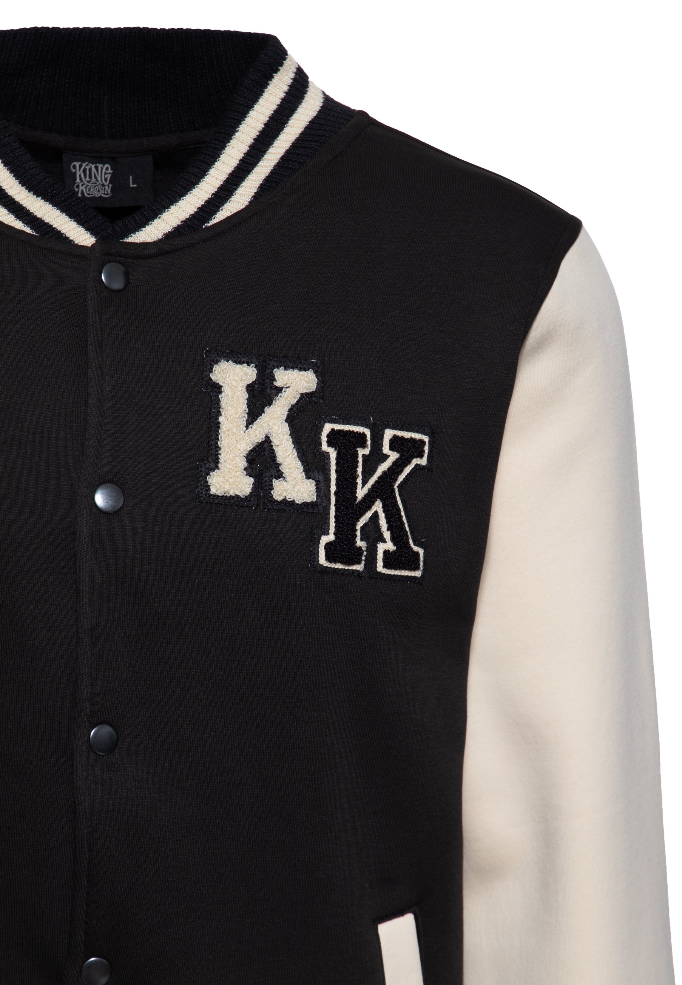 College Jacke 'Man in Black' in Schwarz College & Baseball Jacken von King Kerosin