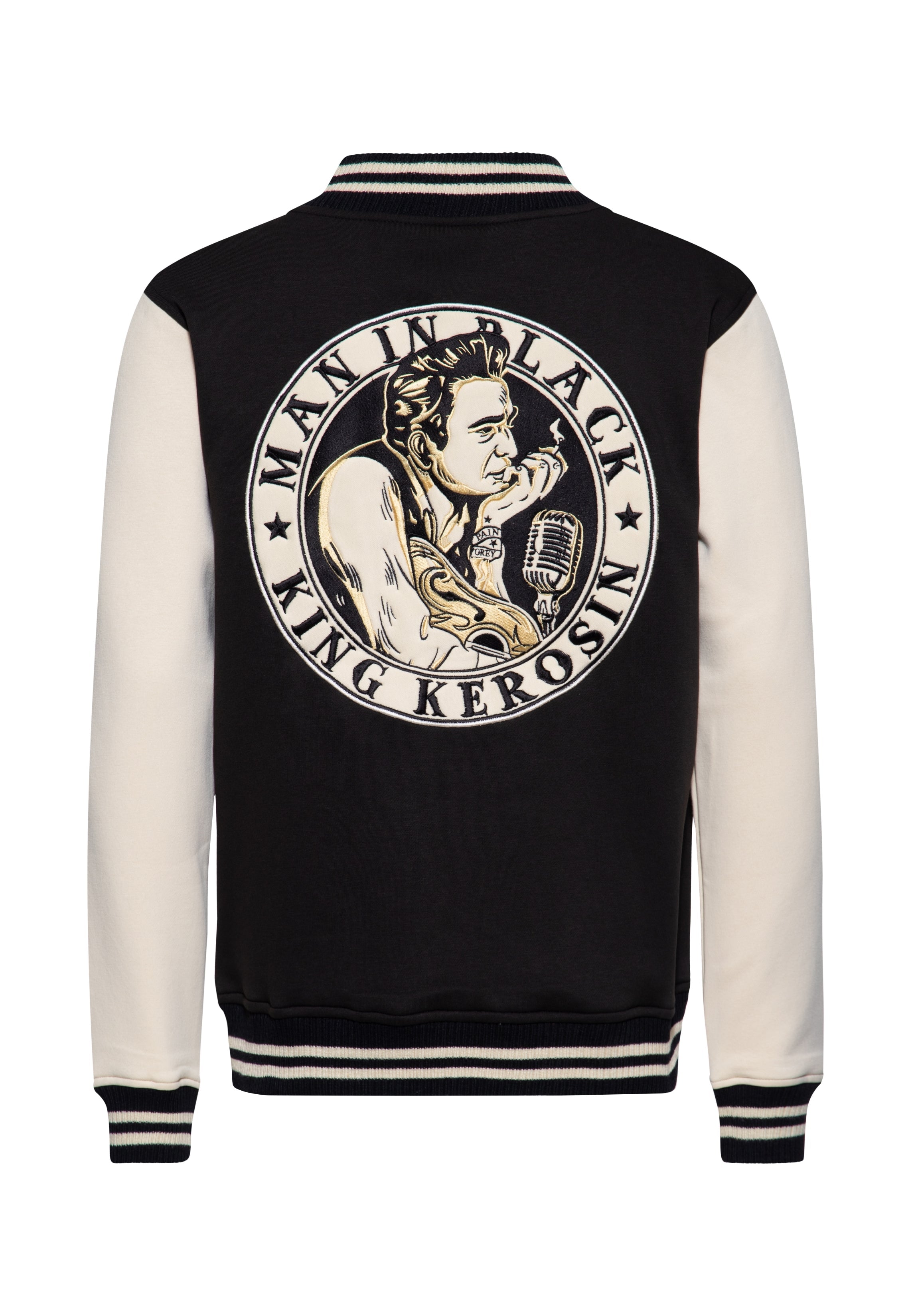 College Jacke 'Man in Black' in Schwarz College & Baseball Jacken von King Kerosin
