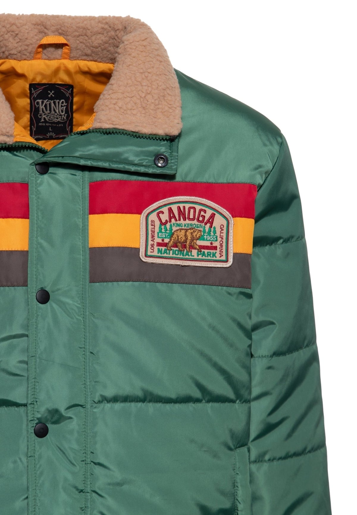 Collegejacke 'Canoga National Park' in Tannengrün – College & Baseball Jacken von King Kerosin - Ansicht 3