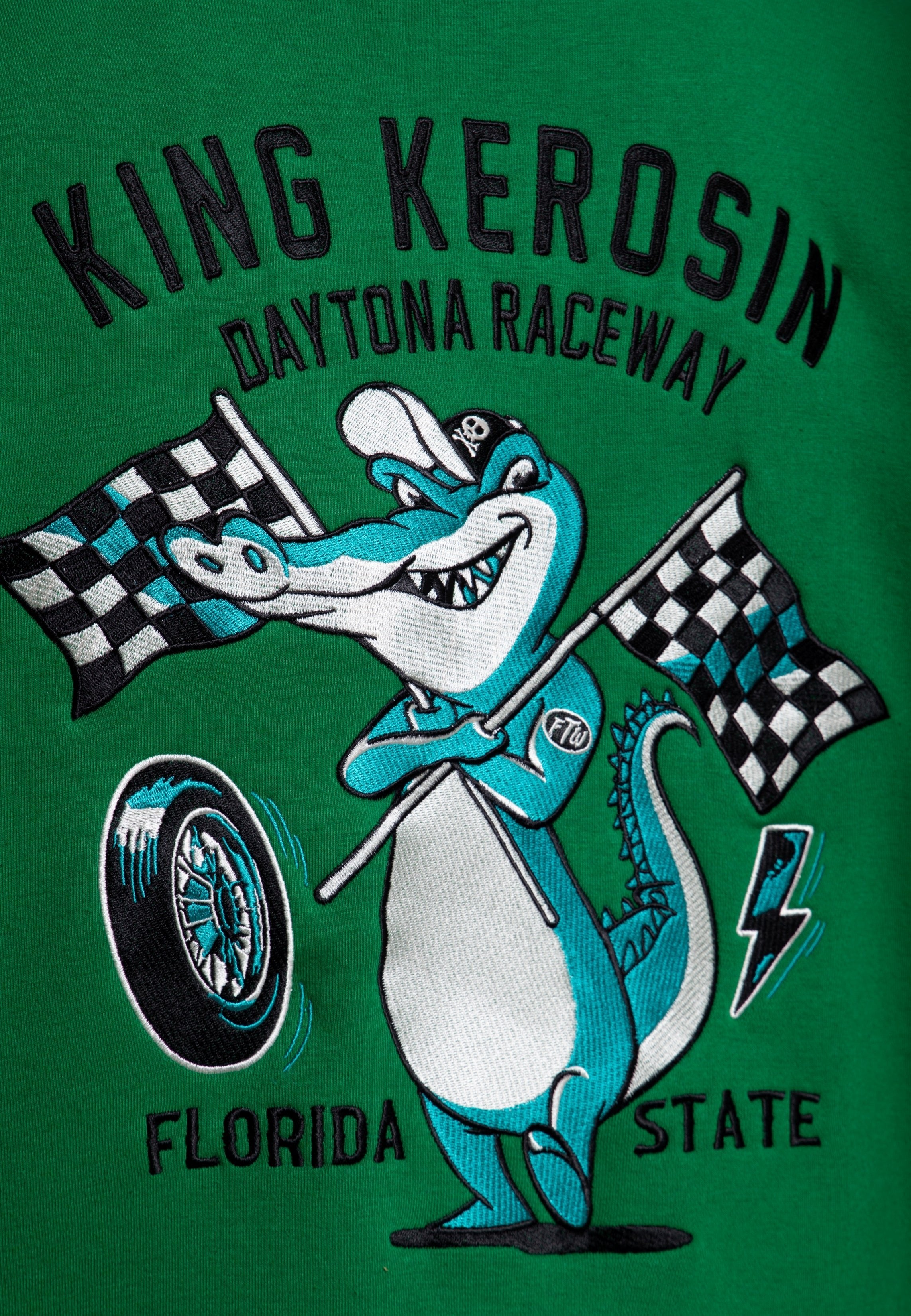 Collegejacke 'Daytona Raceway' in Grün College & Baseball Jacken von King Kerosin