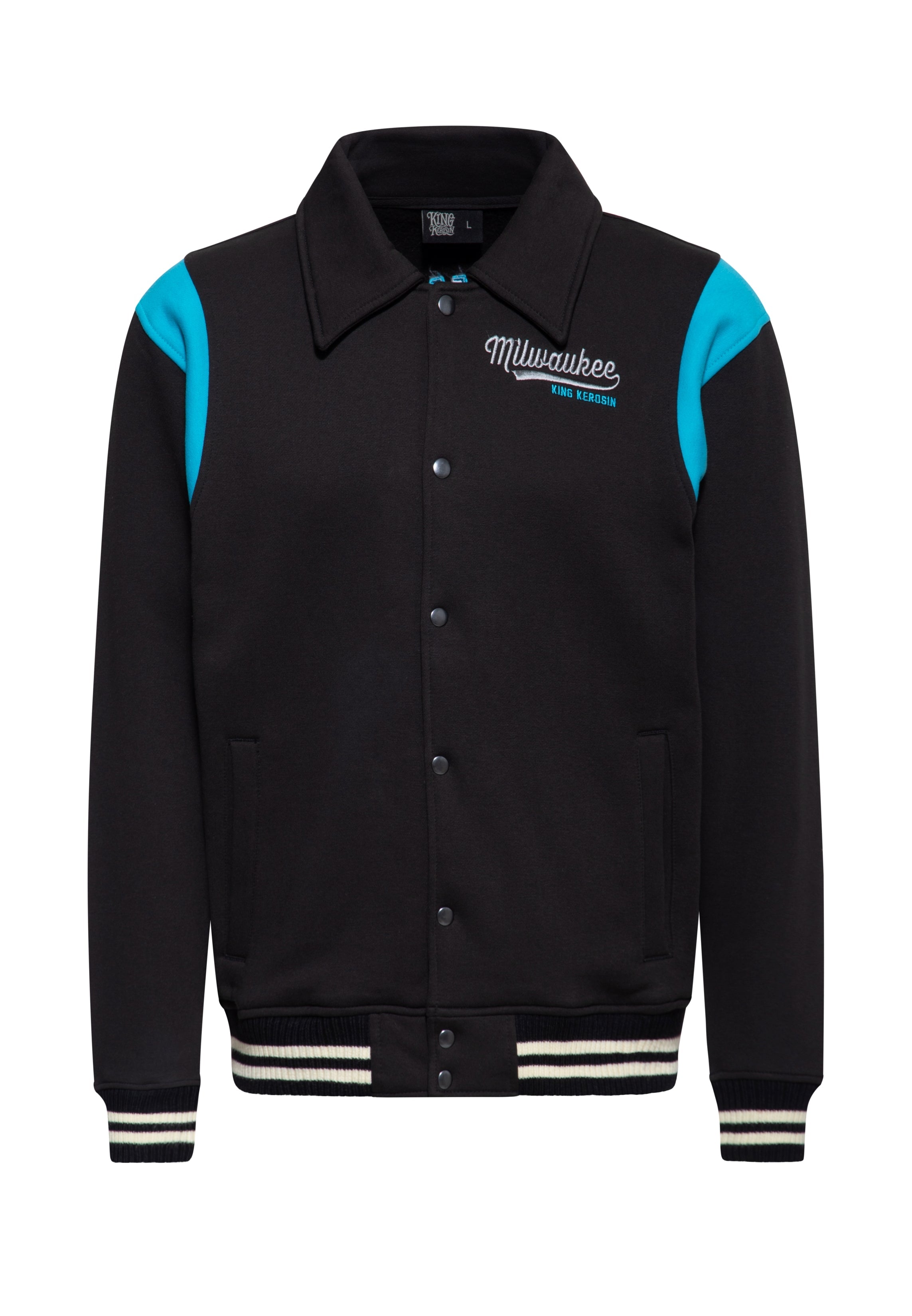 Collegejacke 'Milwaukee' in Schwarz College & Baseball Jacken von King Kerosin