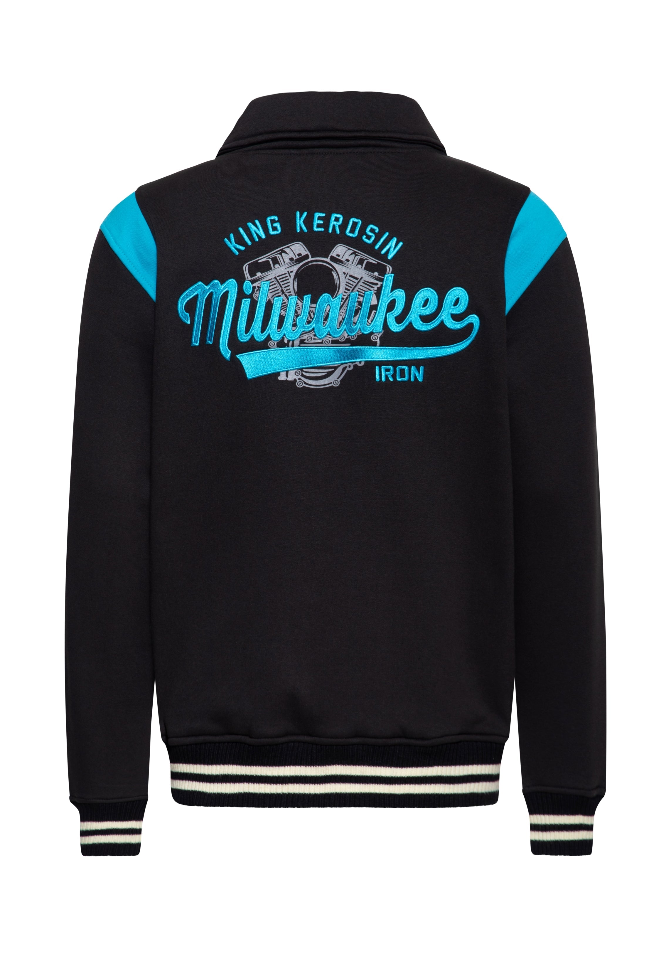 Collegejacke 'Milwaukee' in Schwarz College & Baseball Jacken von King Kerosin