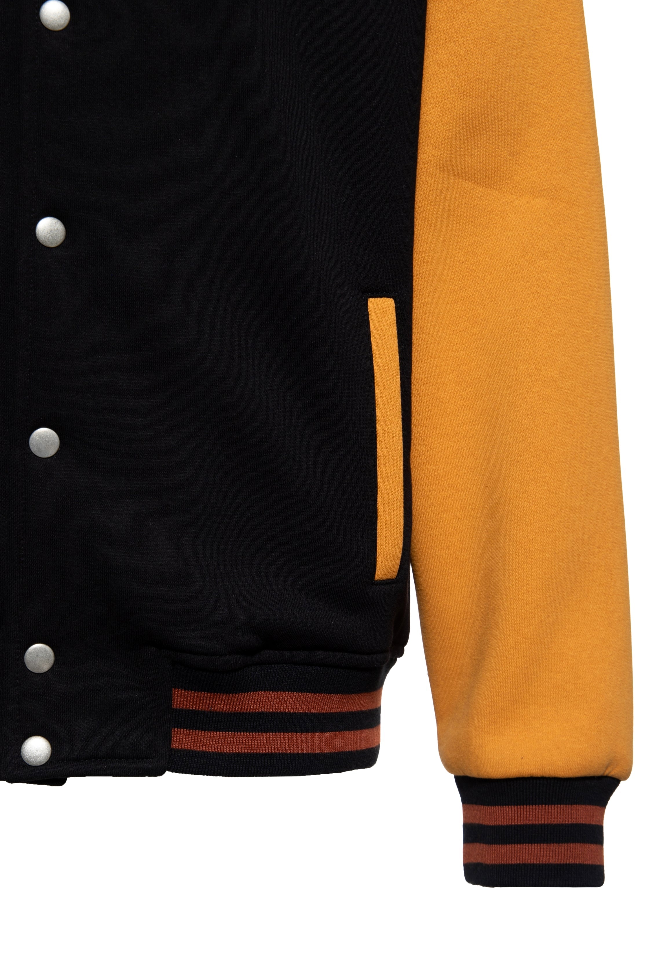 Collegejacke mit Kapuze in Schwarz College & Baseball Jacken von King Kerosin