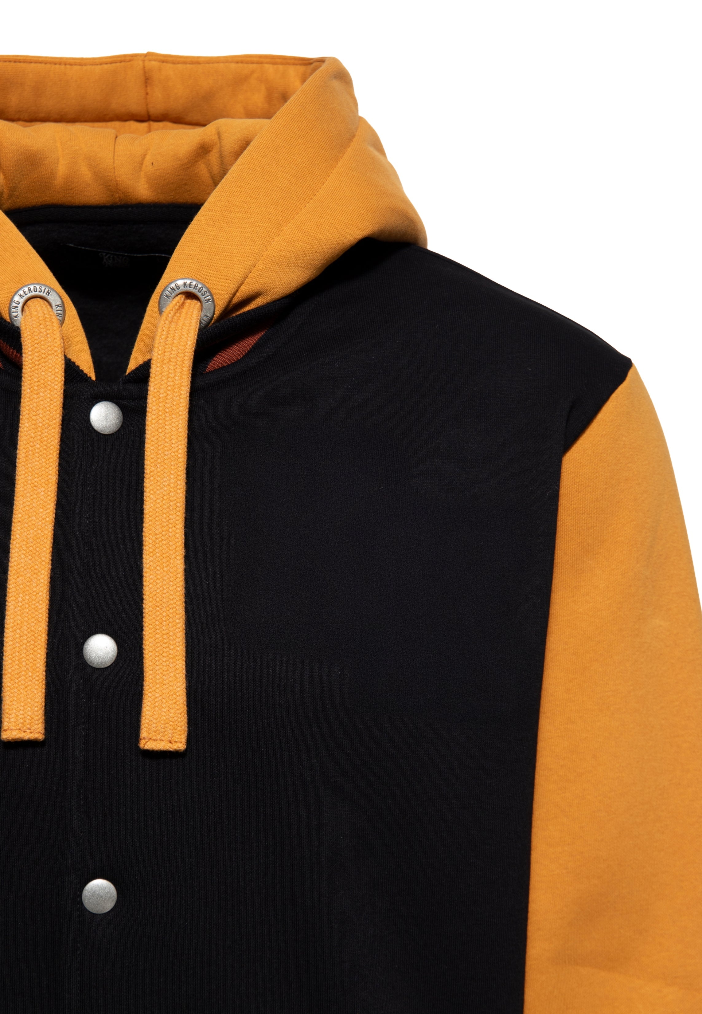 Collegejacke mit Kapuze in Schwarz College & Baseball Jacken von King Kerosin