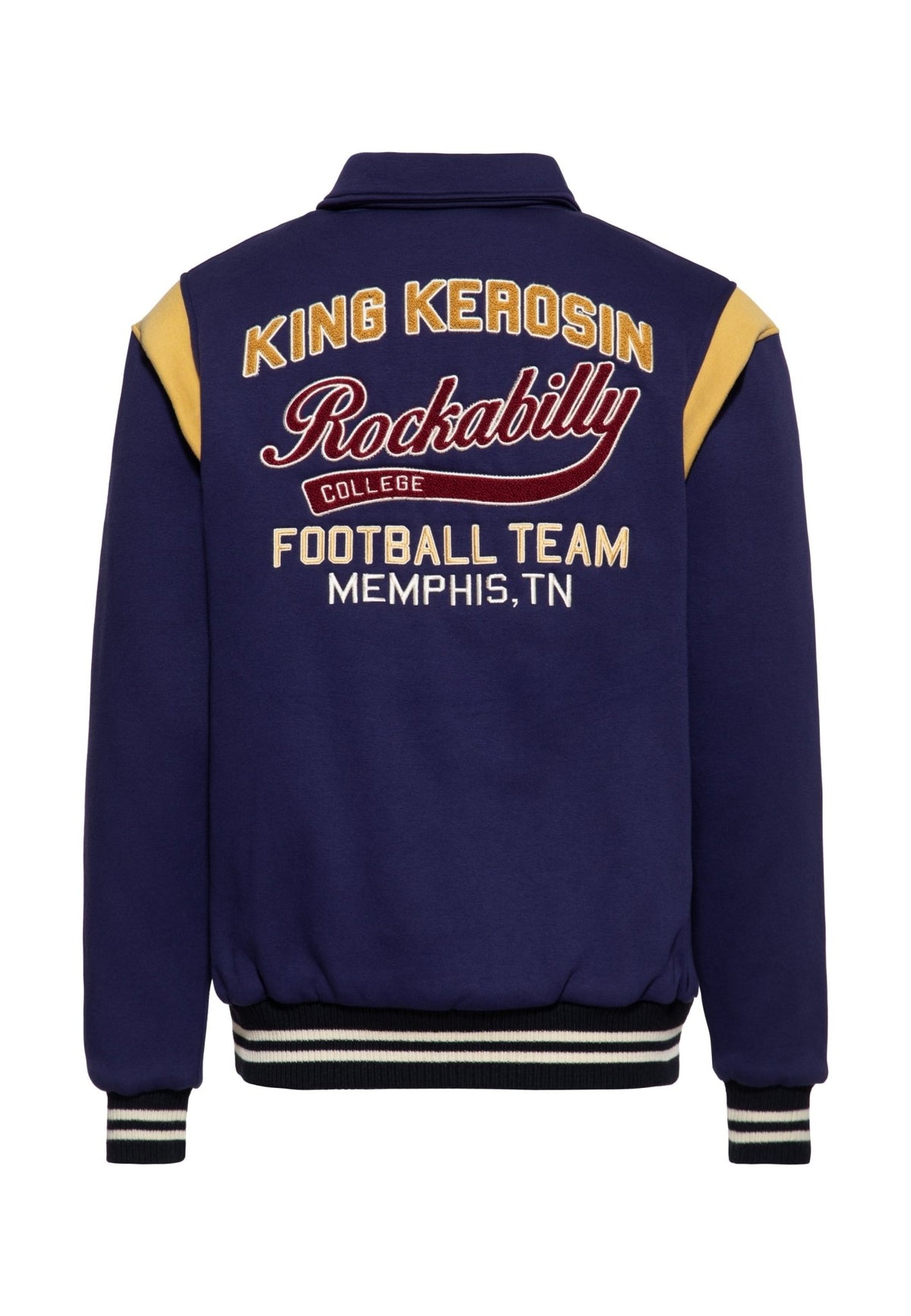 Collegejacke 'Rockabilly College Football Team Memphis' in Dunkelblau – College & Baseball Jacken von King Kerosin - Ansicht 2