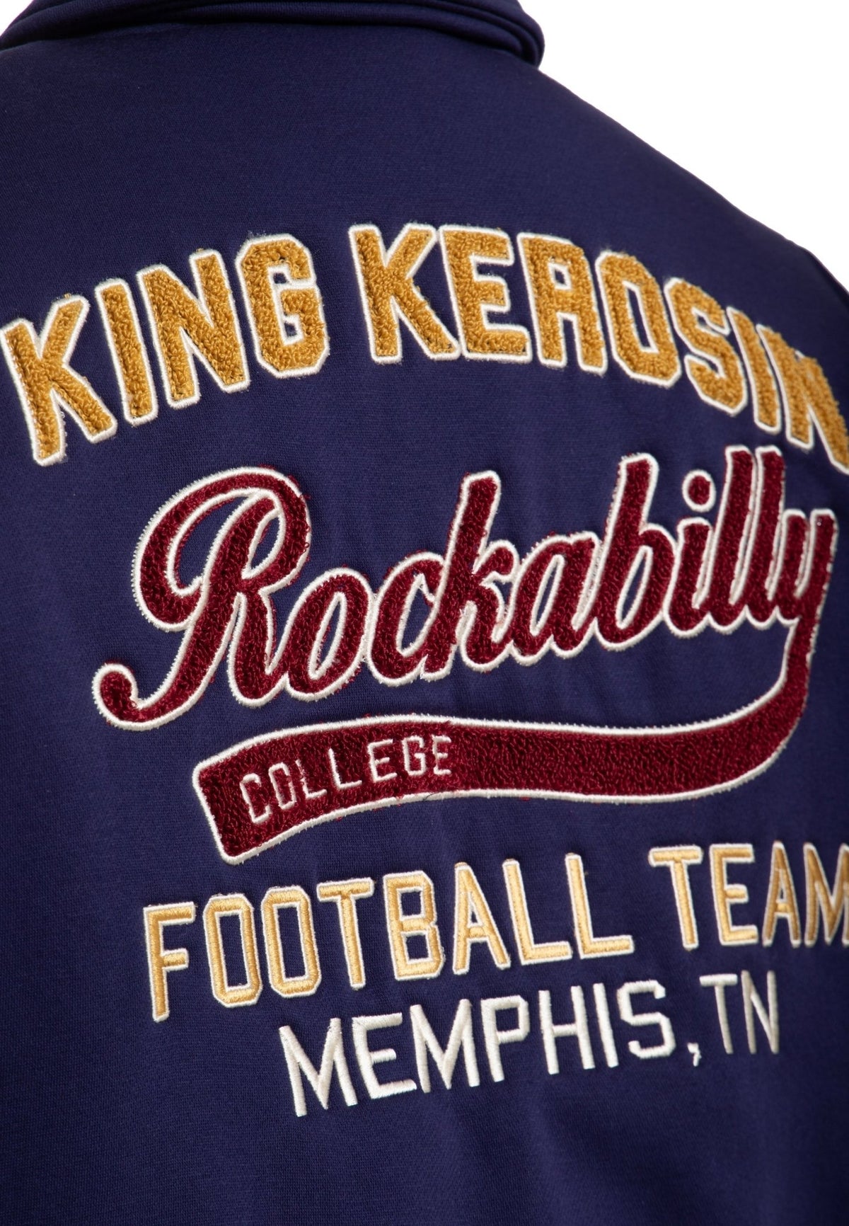 Collegejacke 'Rockabilly College Football Team Memphis' in Dunkelblau – College & Baseball Jacken von King Kerosin - Ansicht 5