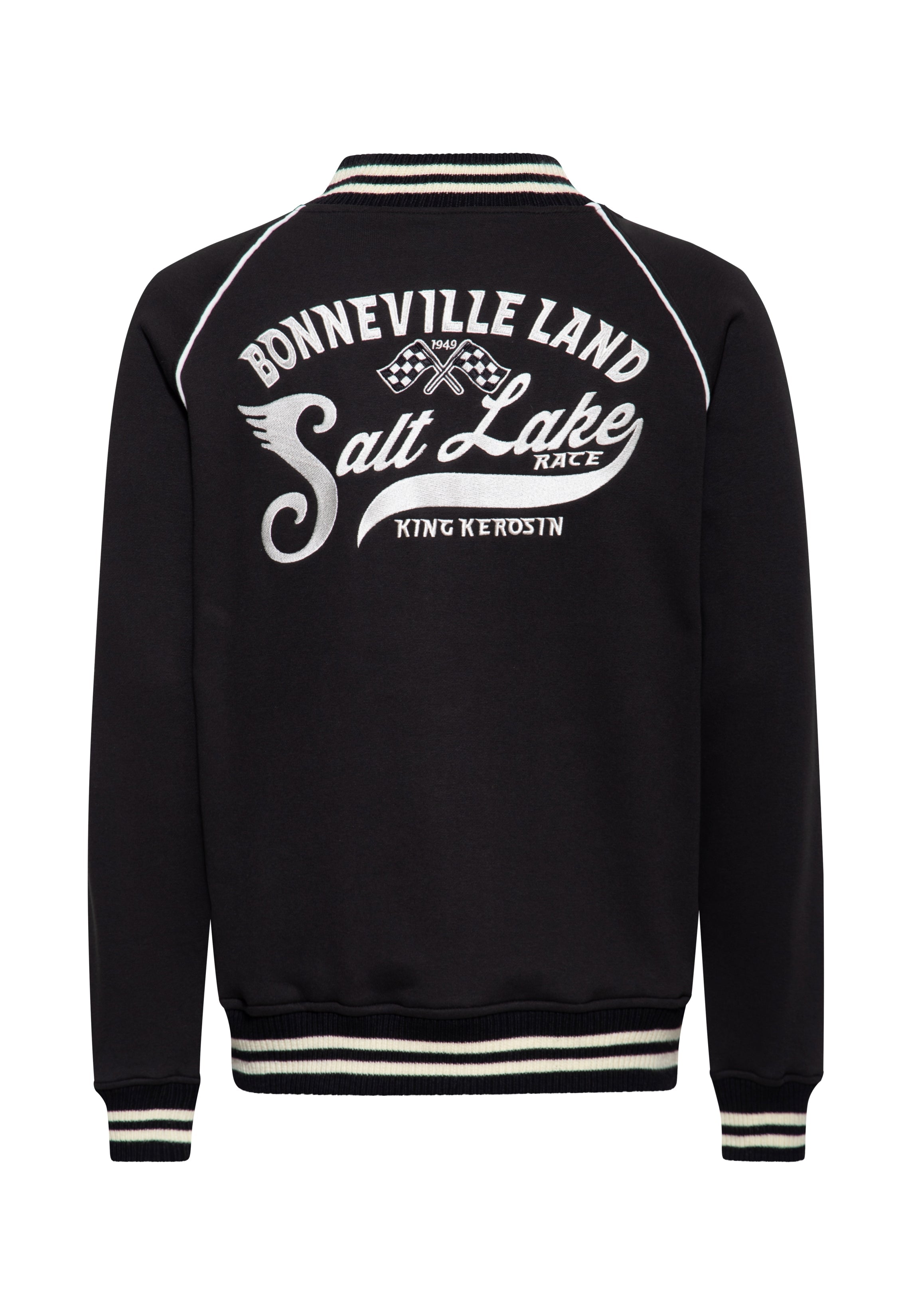Collegejacke 'Salt Lake Race' in Schwarz College & Baseball Jacken von King Kerosin