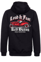 King Kerosin - Coole Sweatjacke mit Stickerei im Rücken und Kapuze «Red Baron»
