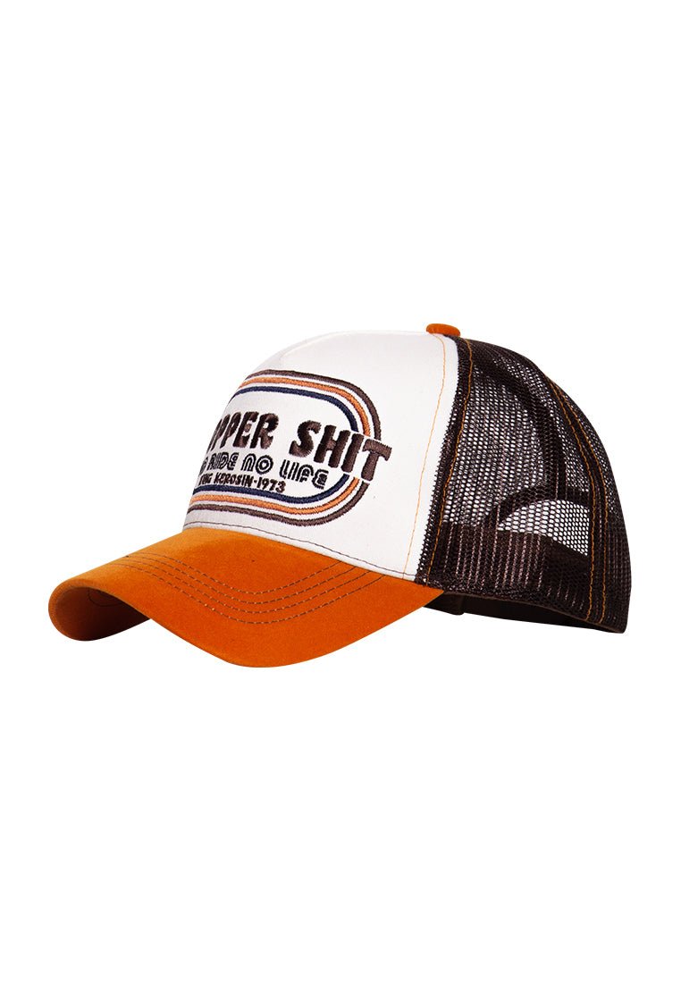 Coole Trucker Cap mit Front - Stickerei und Schirm in Samt - Optik «No Ride No Life» Trucker Cap von King Kerosin