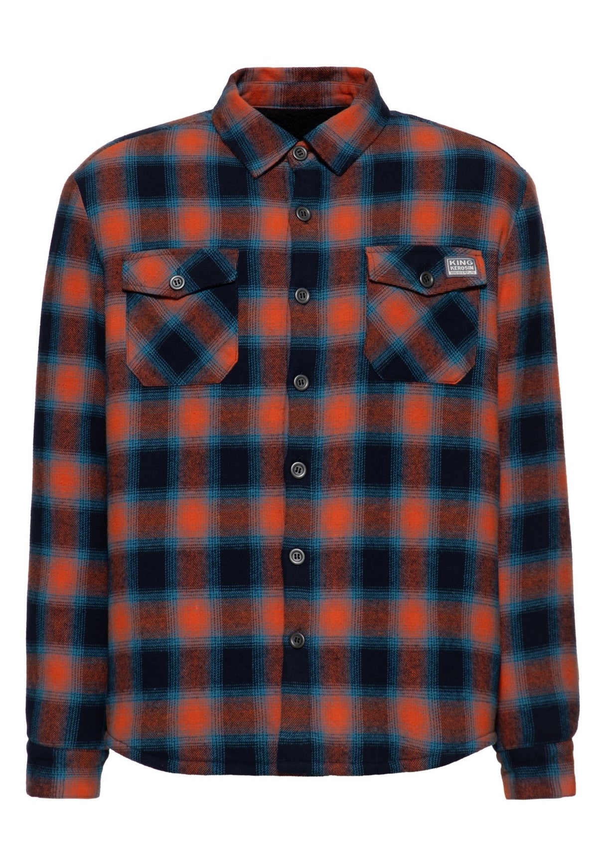 Flanellhemd in Navy – Hemden - Langarm von King Kerosin - Ansicht 1