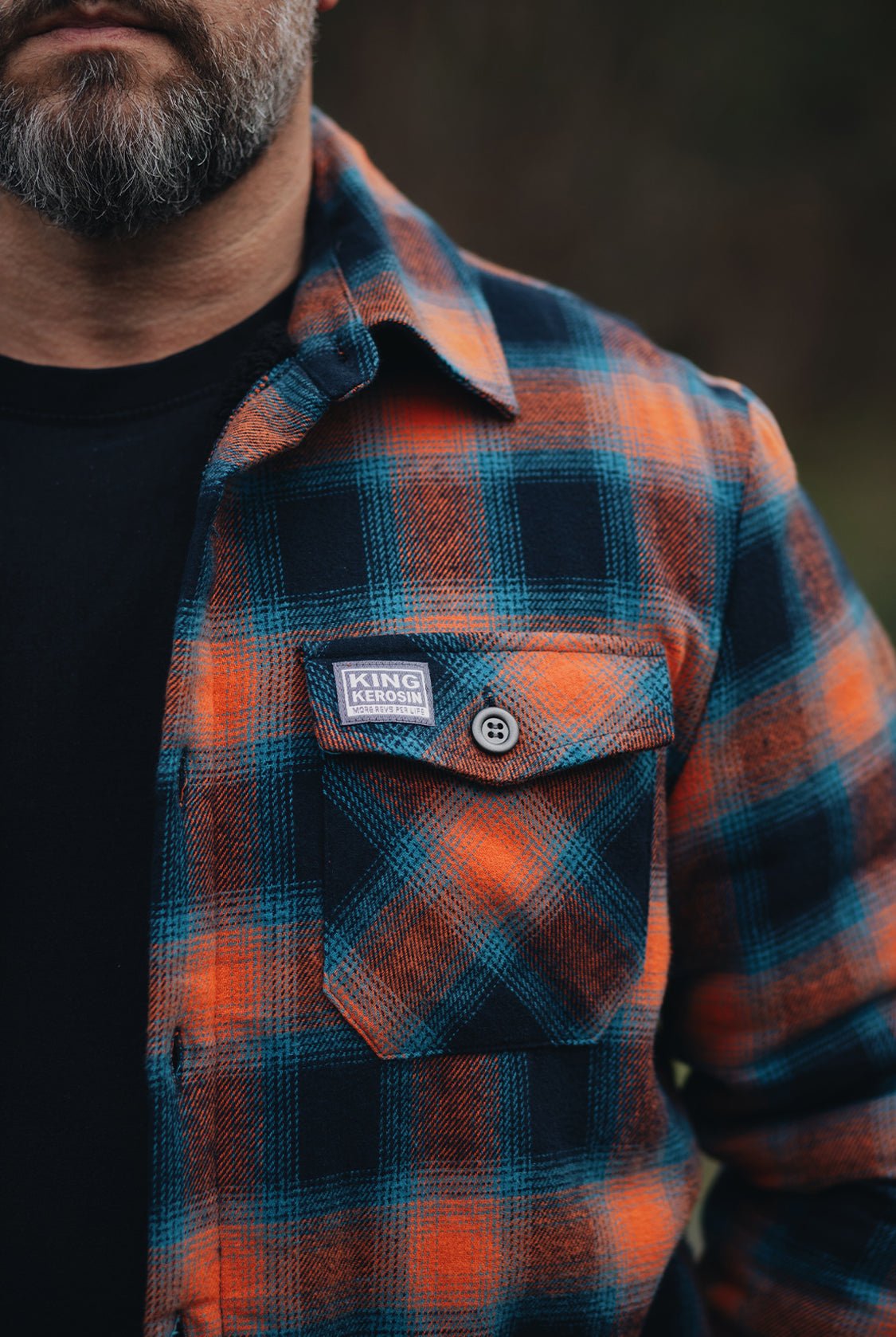 Flanellhemd mit Innenfutter in Navy – Hemden - Langarm von King Kerosin - Ansicht 9