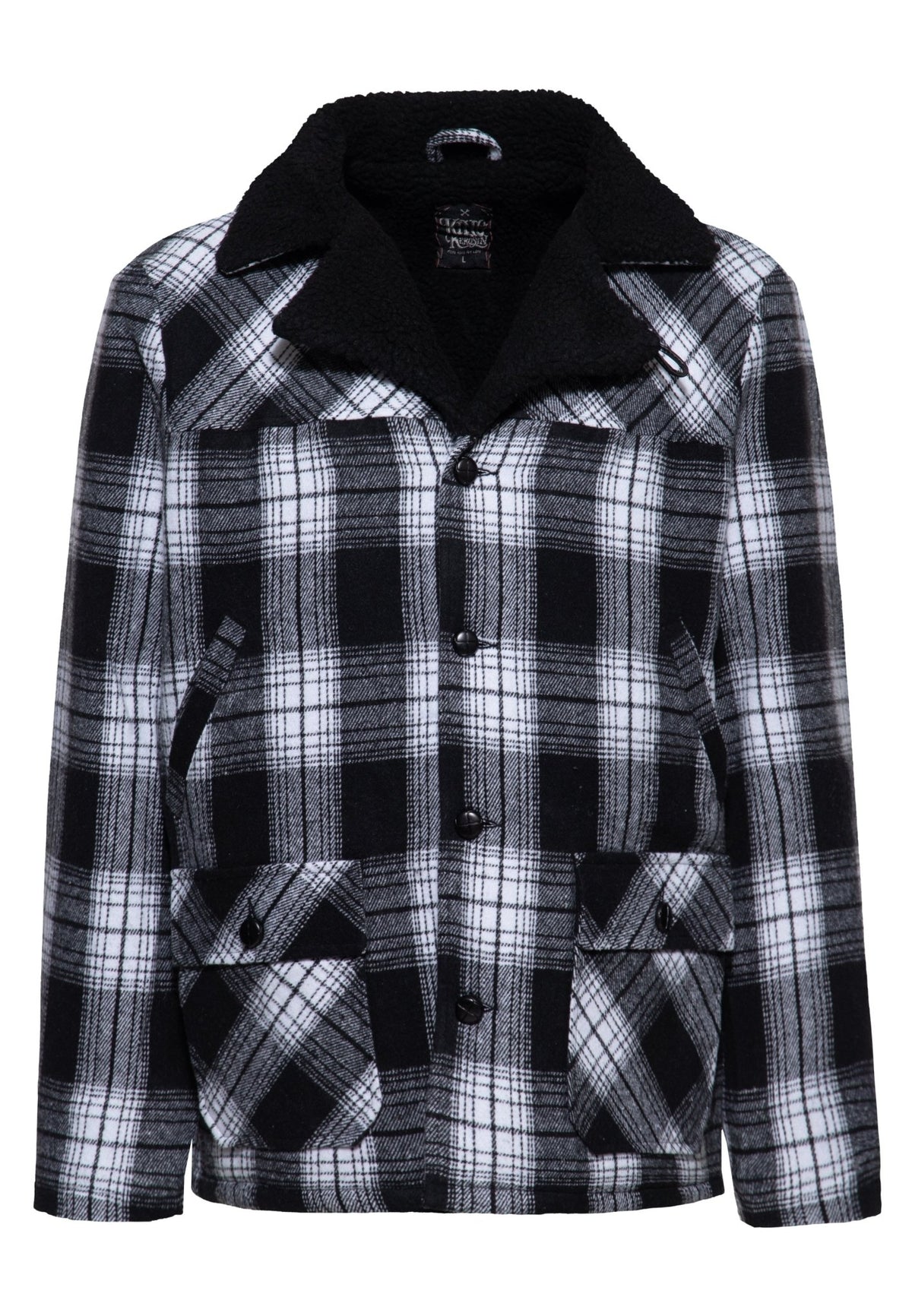 Flanelljacke in Schwarz – Winterjacken von King Kerosin - Ansicht 1