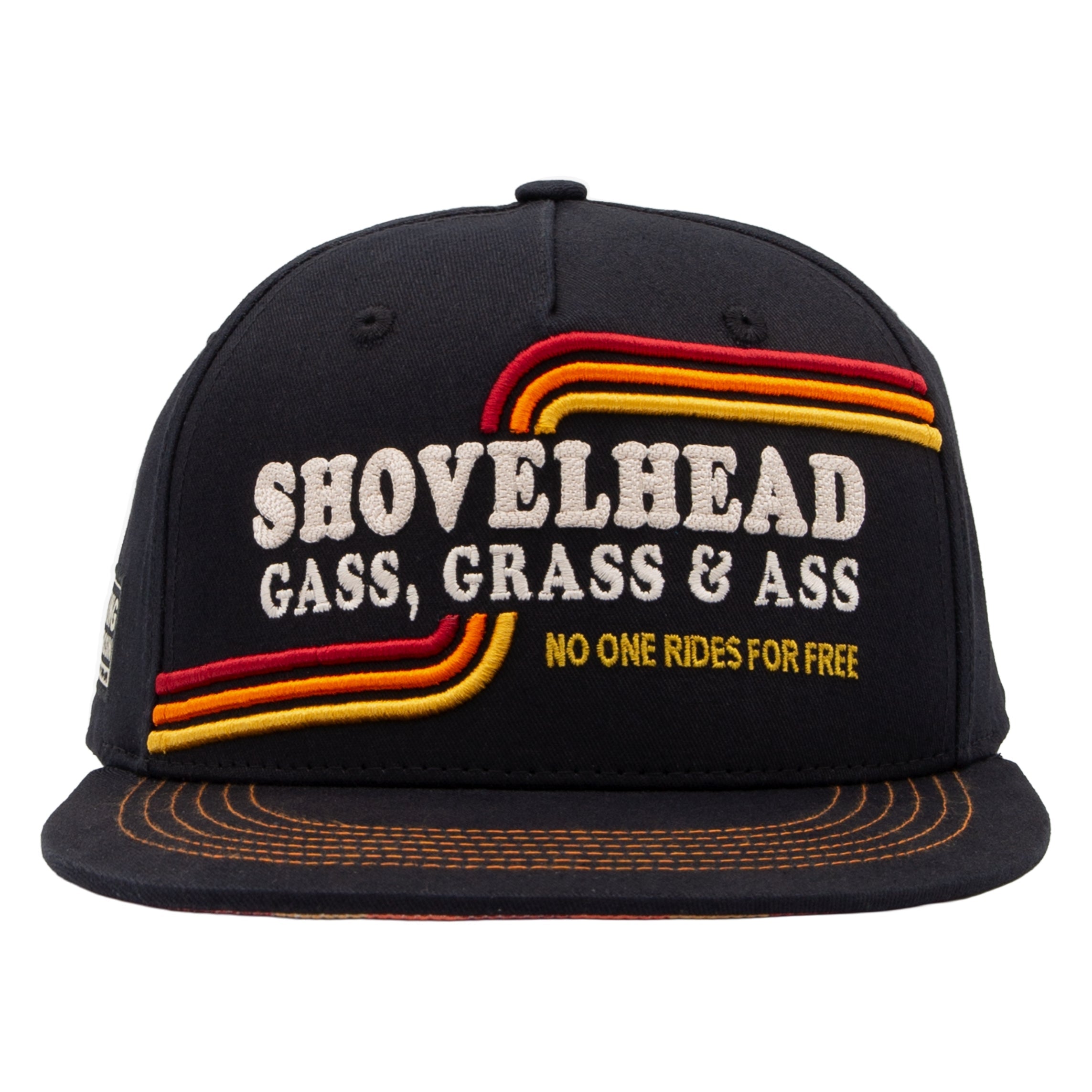 Flat Brim Cap 'Shovelhead' in Schwarz Snapback Cap von King Kerosin