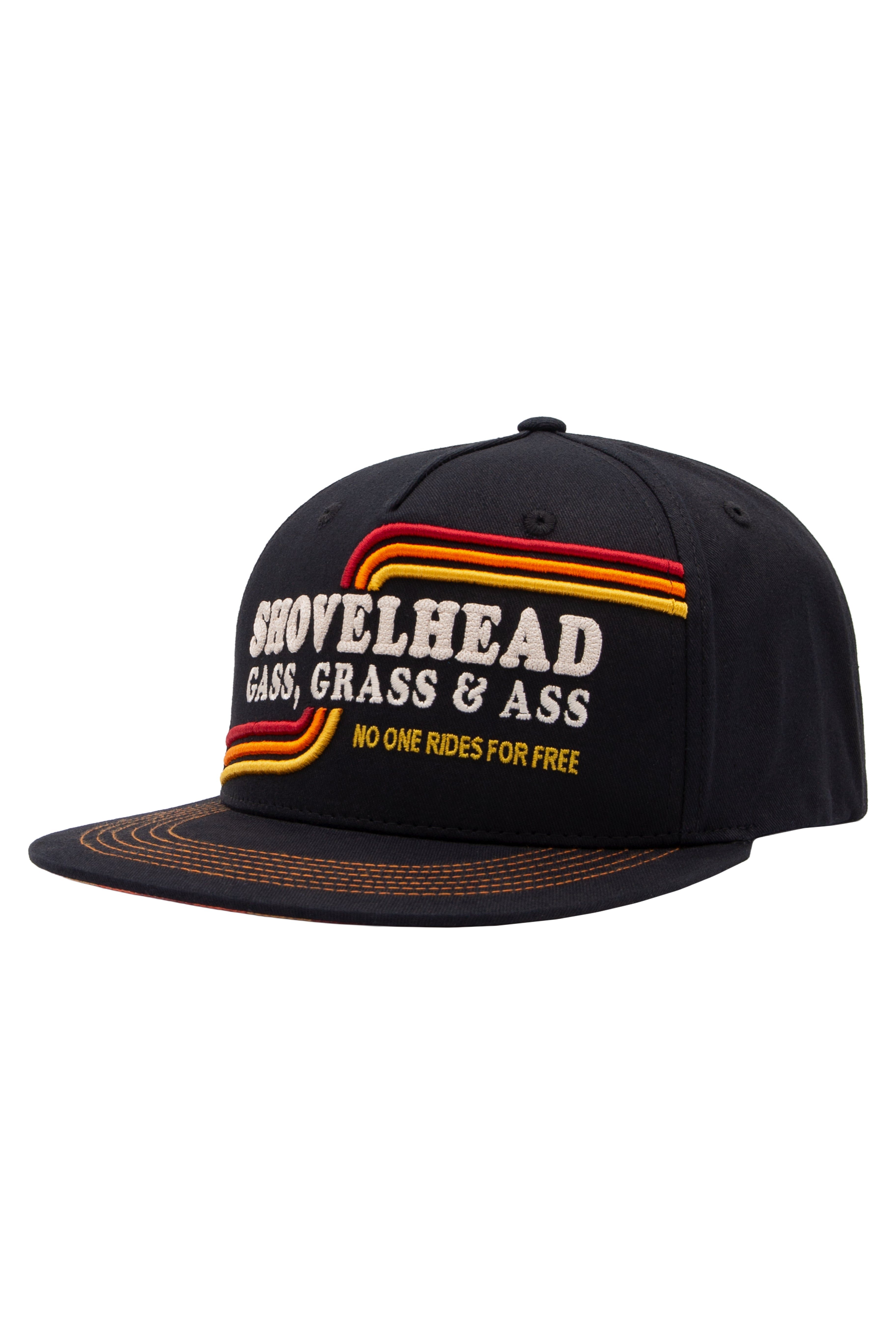 Flat Brim Cap 'Shovelhead' in Schwarz Snapback Cap von King Kerosin
