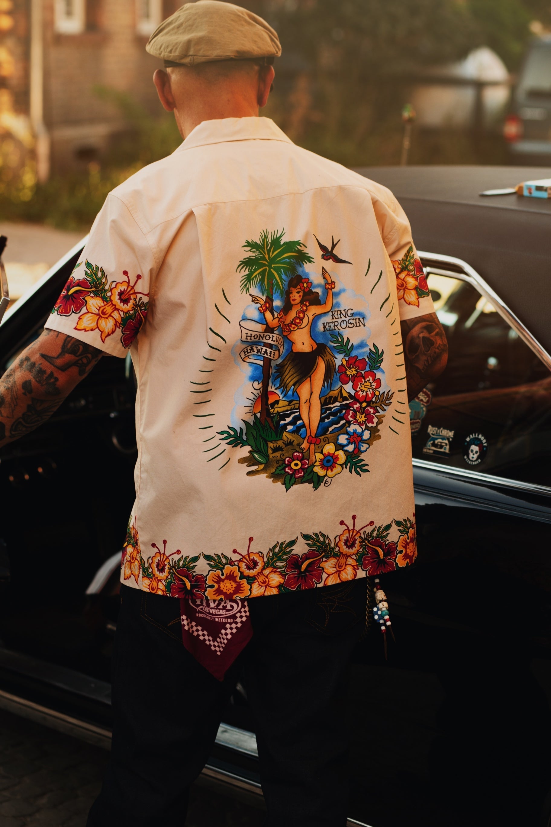 King Kerosin - Hawaiihemd aus Bio - Baumwolle «Honolulu Hawaii»