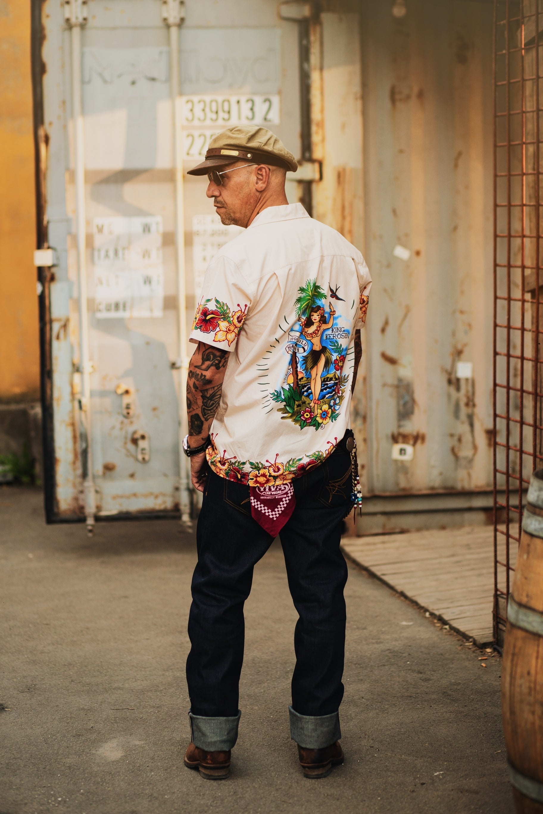 King Kerosin - Hawaiihemd aus Bio - Baumwolle «Honolulu Hawaii»