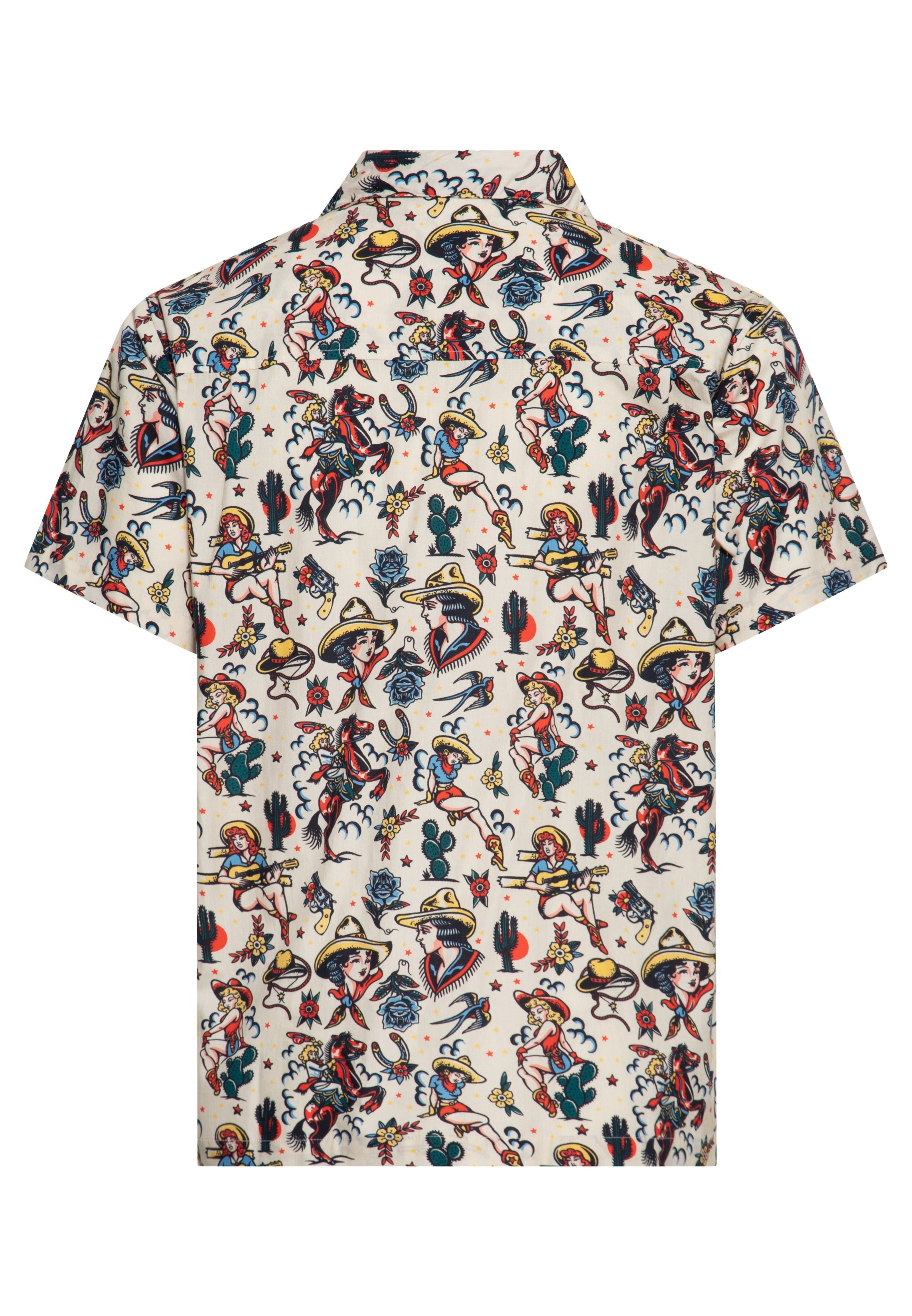 Hawaiihemd 'Cowgirl' in Offwhite Hemden - Kurzarm von King Kerosin
