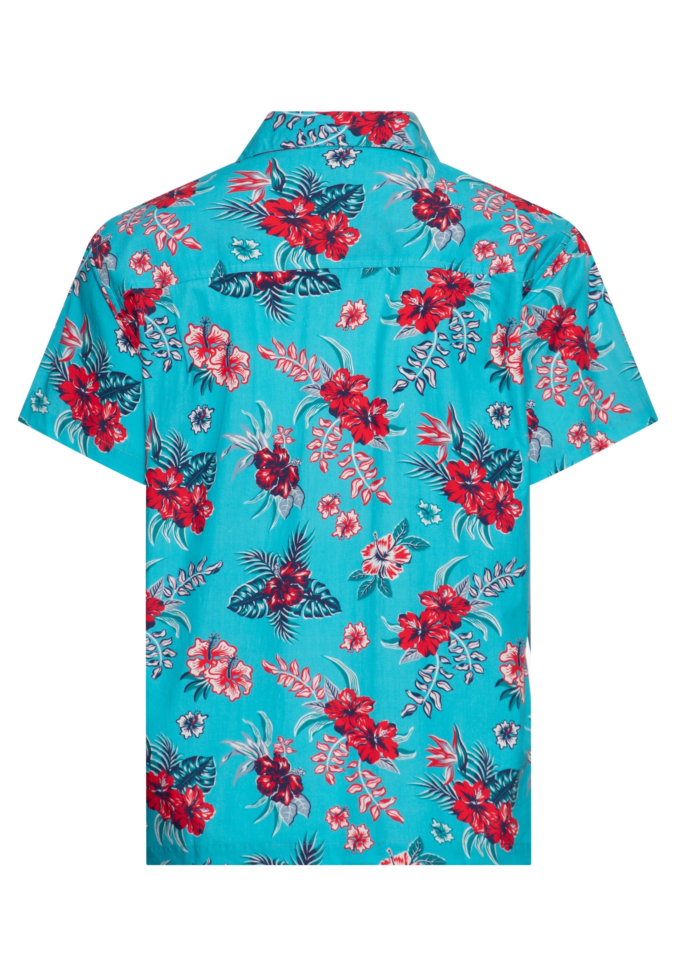 Hawaiihemd 'Hibiscus' in Blau Hemden - Kurzarm von King Kerosin