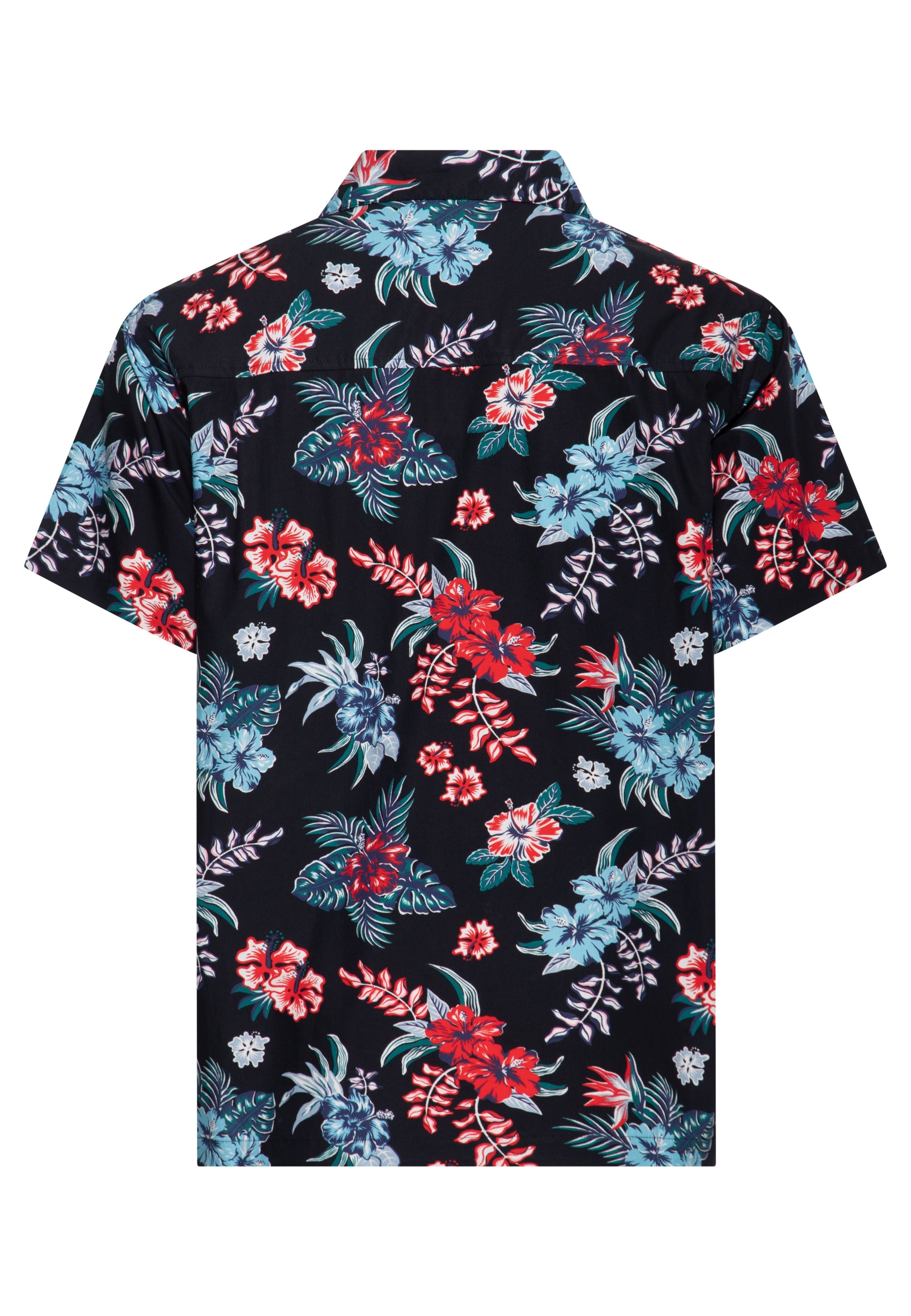 Hawaiihemd 'Hibiscus' in Schwarz Hemden - Kurzarm von King Kerosin