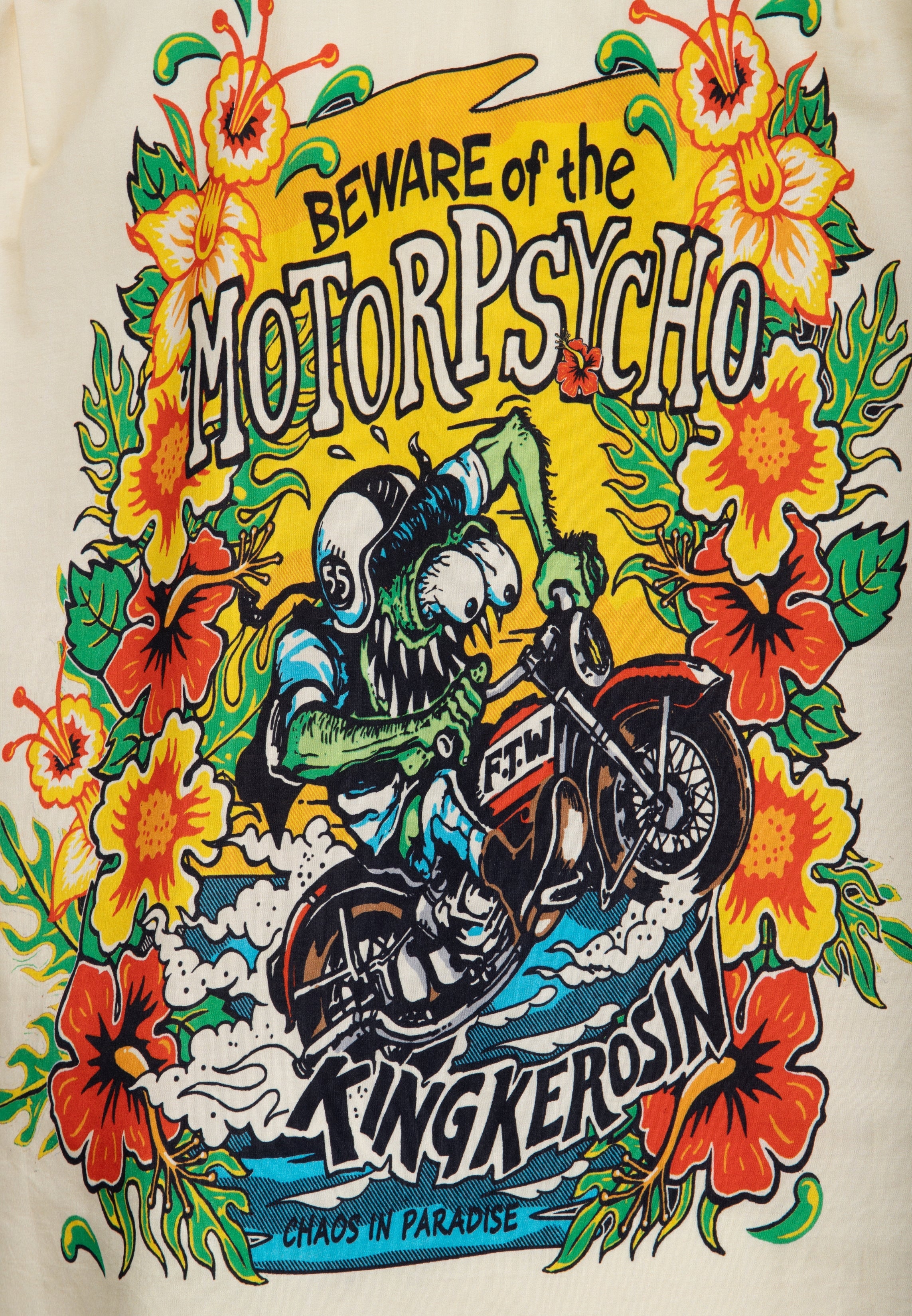 Hawaiihemd 'Lucky Monster' in Offwhite Hemden - Kurzarm von King Kerosin