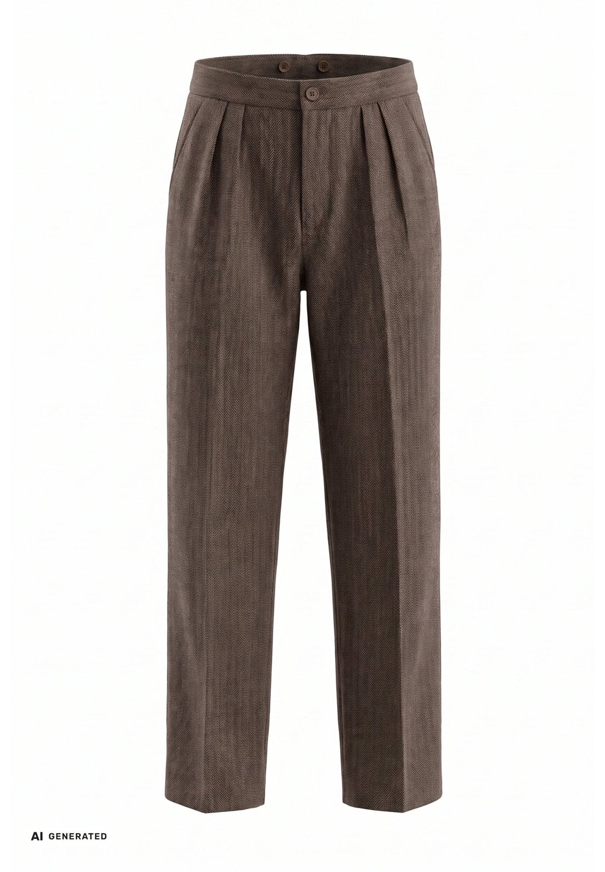Herren Hose Vintage slacks in herringbone in Brown – Hose von King Kerosin - Ansicht 1