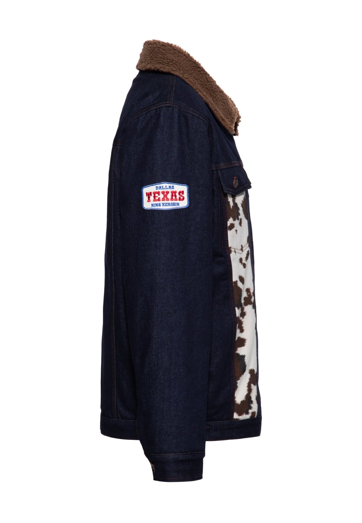 Herren Jacke mit Cowhide-Look Panels in Blue Wash – Jacke von King Kerosin - Ansicht 2