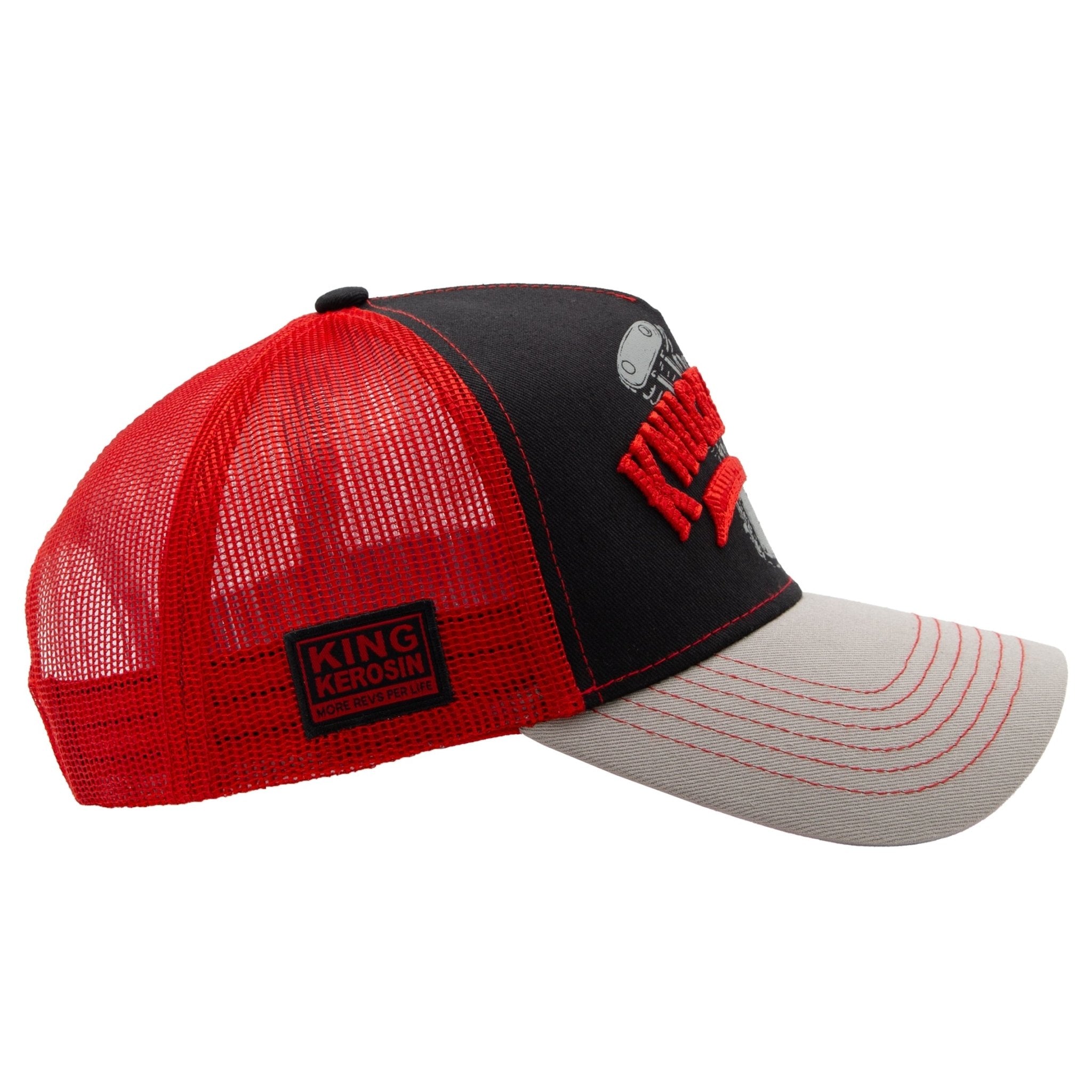 Herren Trucker Cap "Knucklehead" in Black & Red – Cap von King Kerosin - Ansicht 3