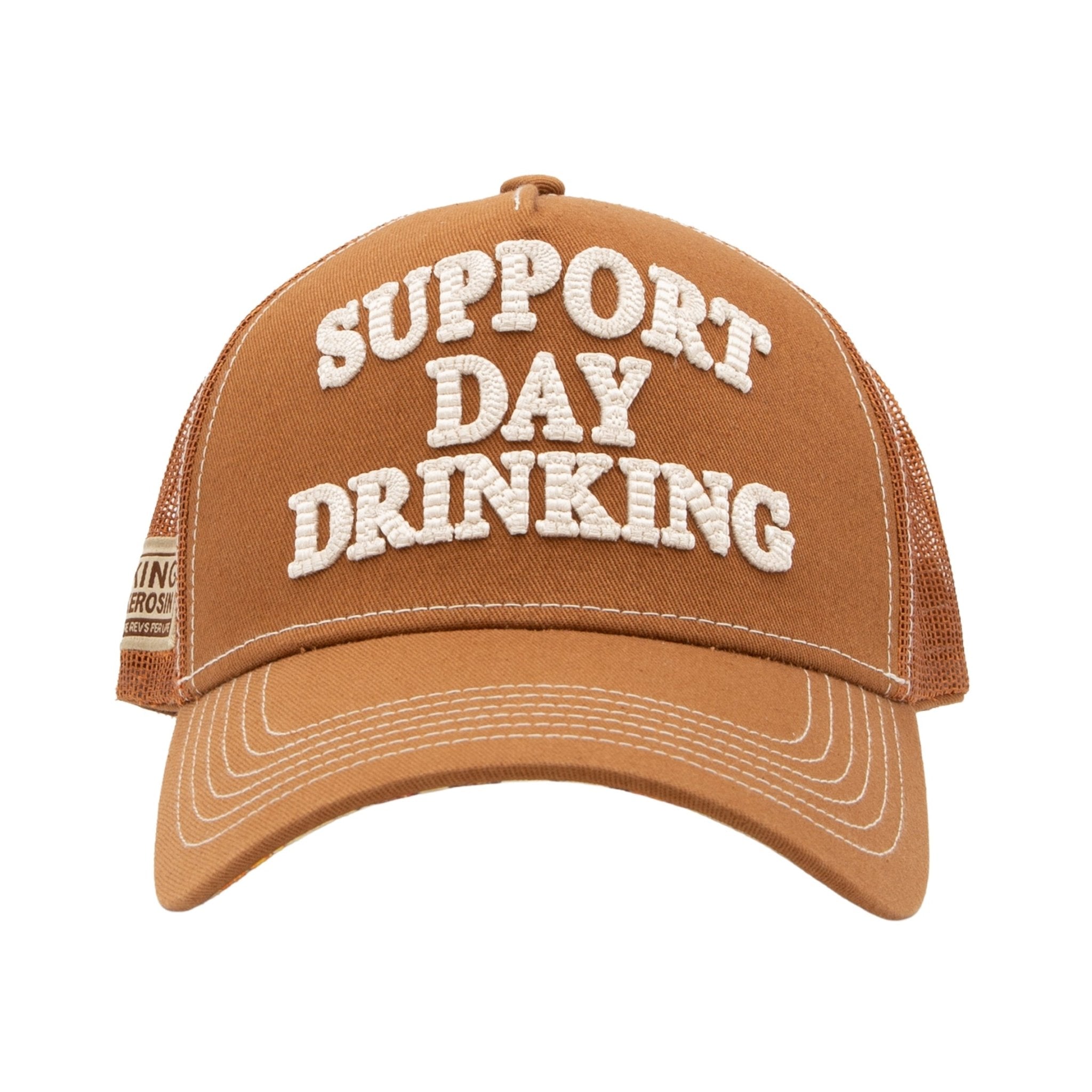 Herren Trucker Cap "Support Day Drinking" in Brown – Cap von King Kerosin - Ansicht 2