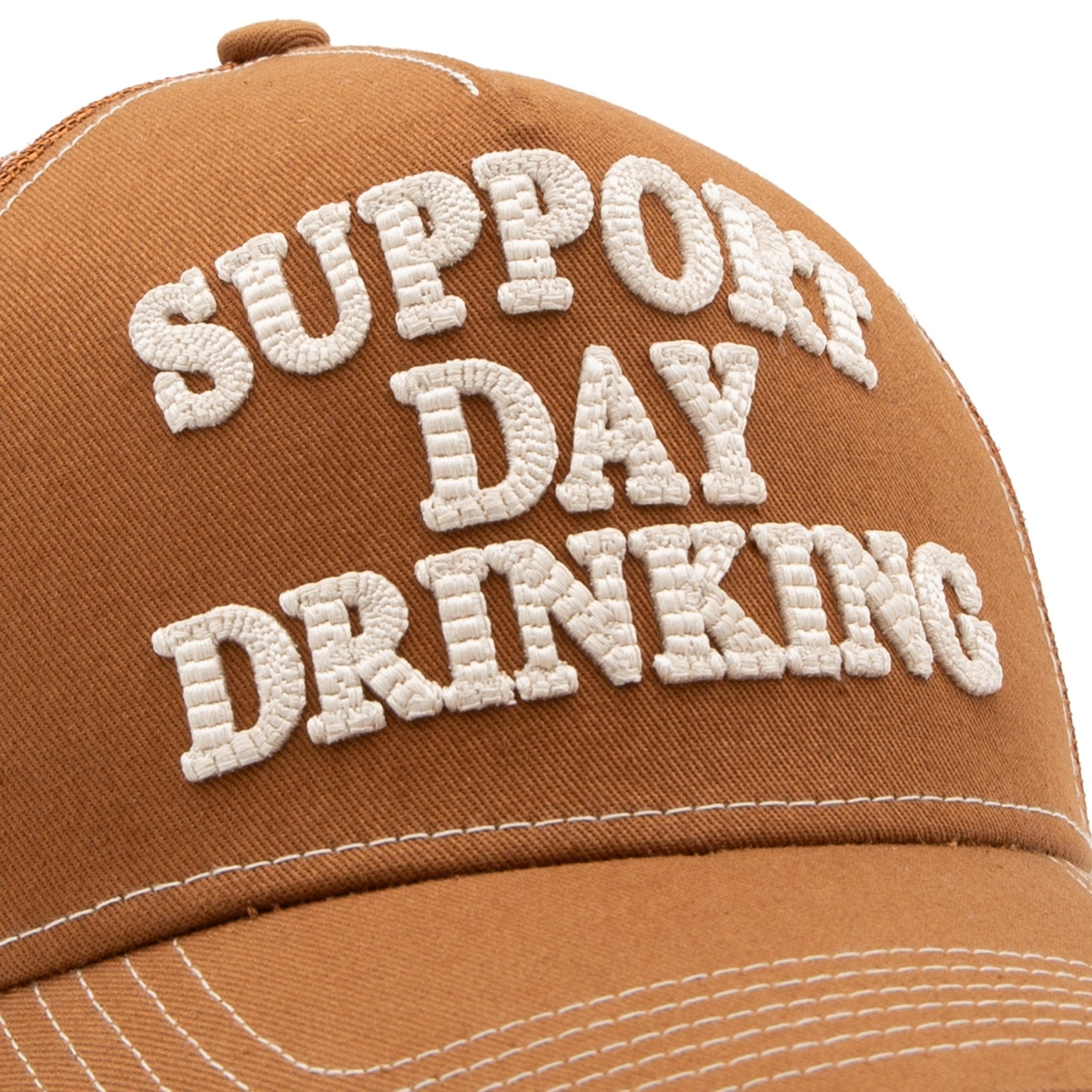 Herren Trucker Cap "Support Day Drinking" in Brown – Cap von King Kerosin - Ansicht 4