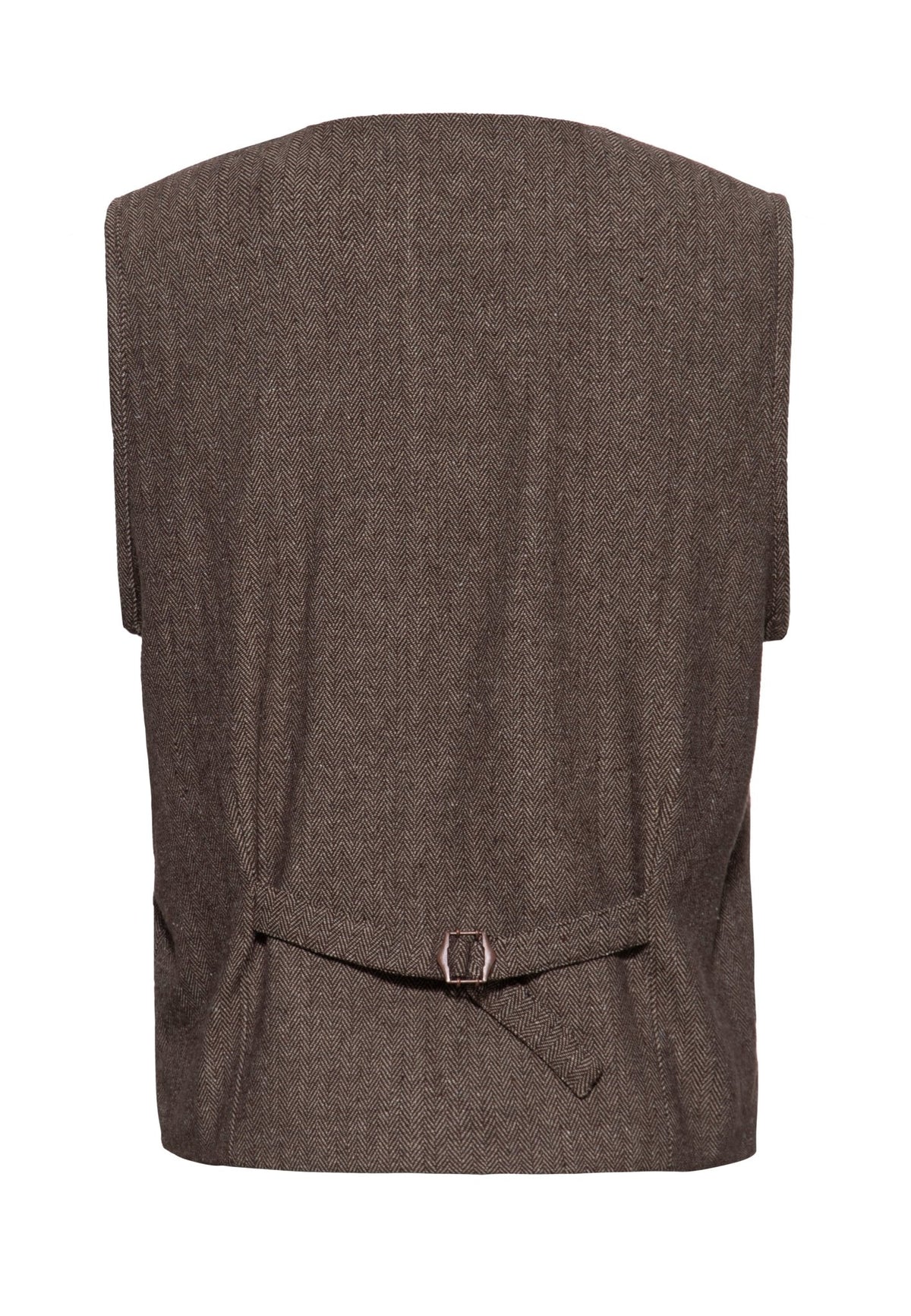 Herren Vintage Weste in herringbone in Brown – Weste von King Kerosin - Ansicht 2