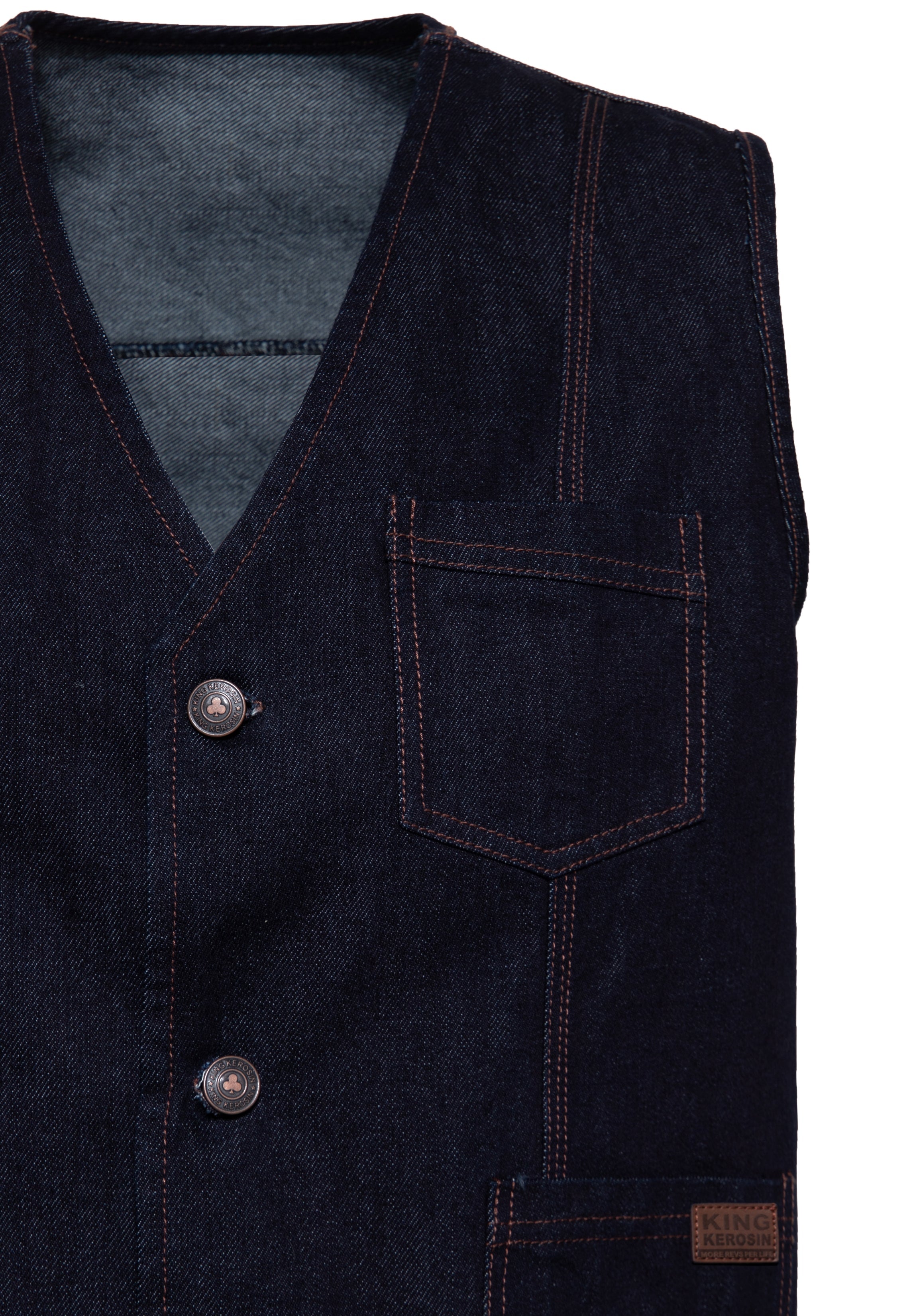 Jeans Weste in Denim Westen von King Kerosin