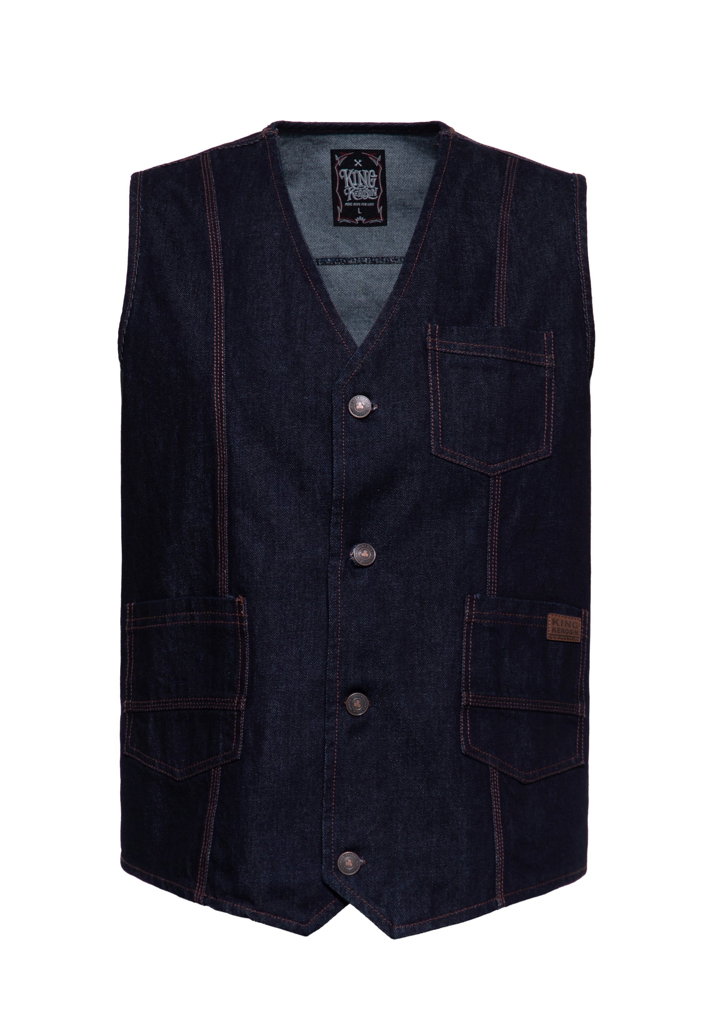 Jeans Weste in Denim Westen von King Kerosin