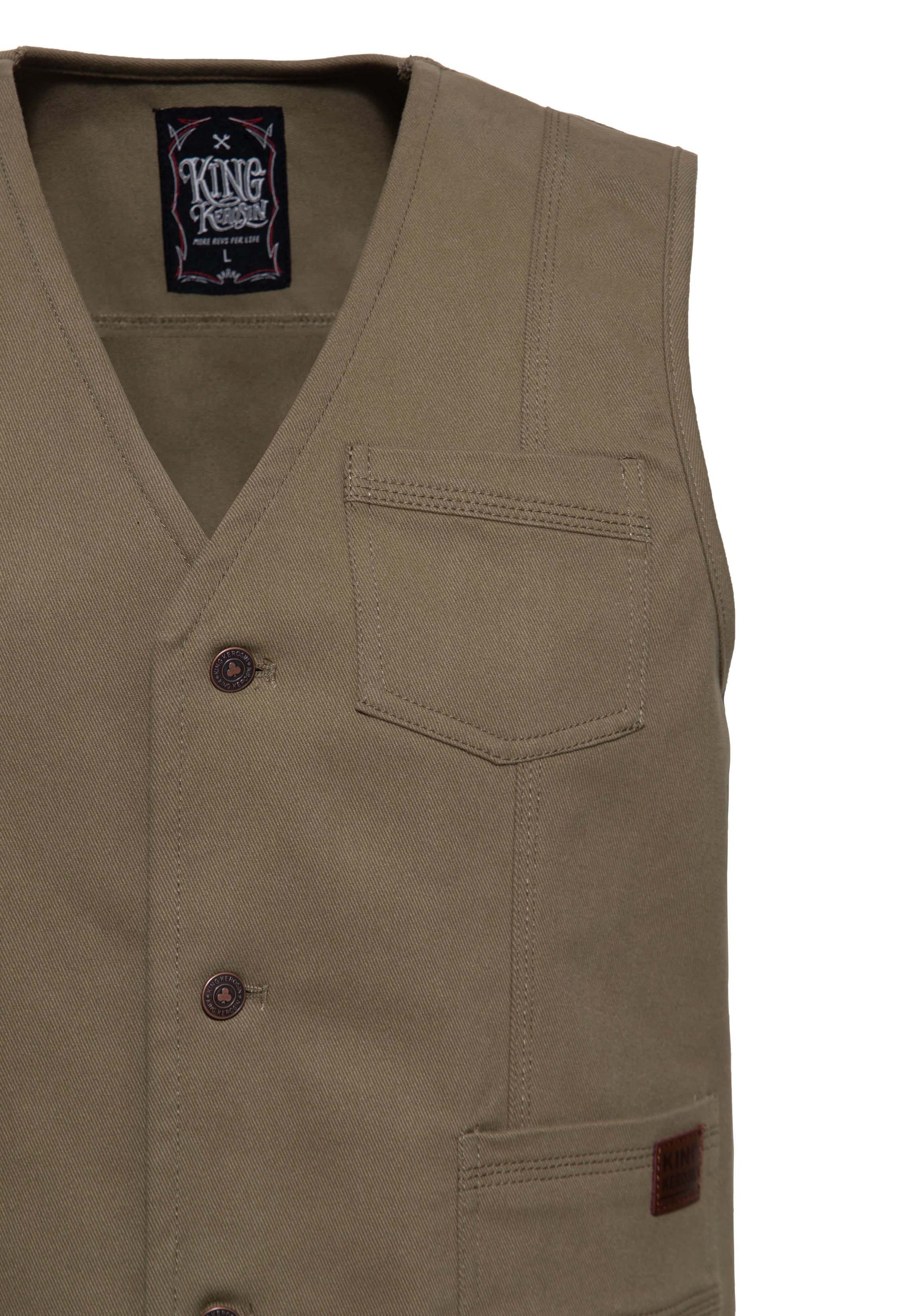Jeansweste in Khaki Westen von King Kerosin