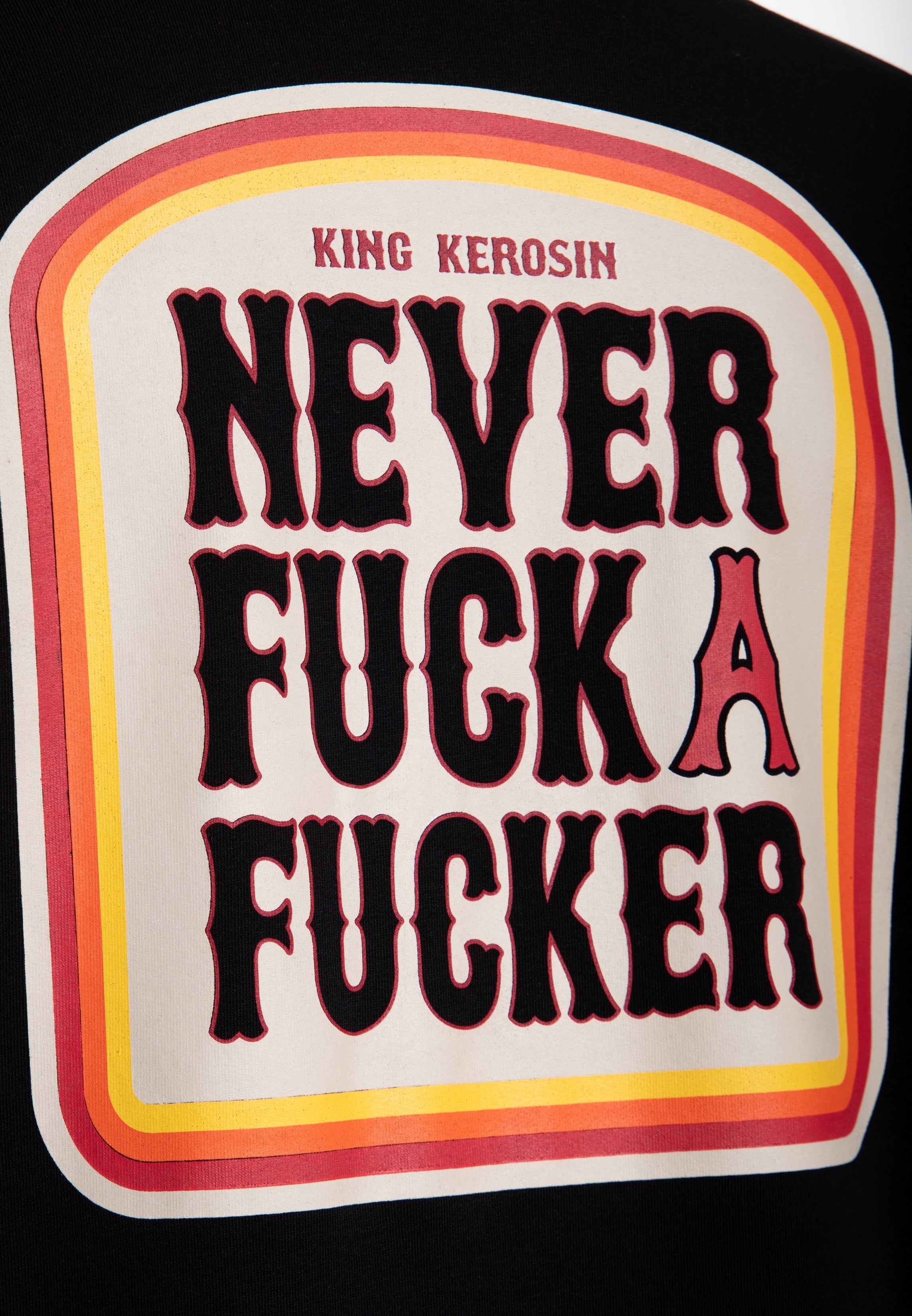 Kapuzensweatjacke 'Never Fuck A Fucker' in Schwarz Sweatjacken von King Kerosin
