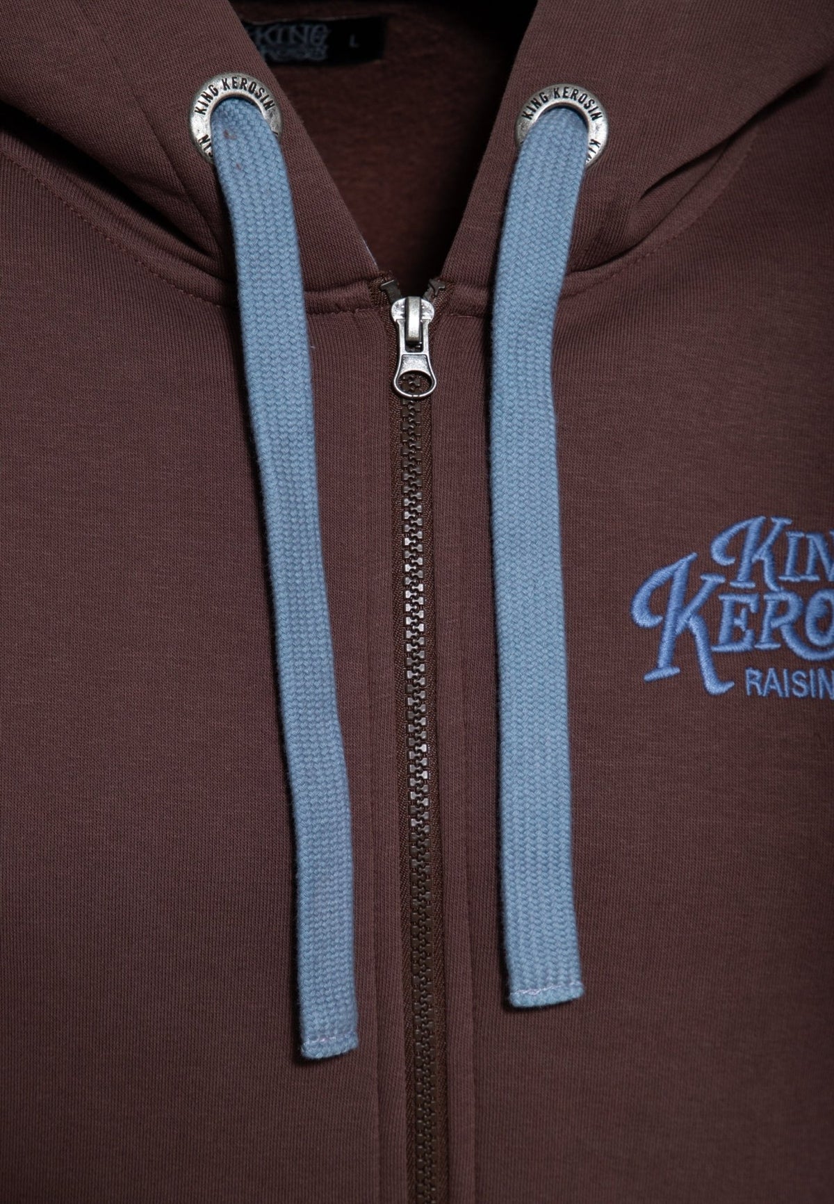 Kapuzensweatjacke 'Raising Hell' in Dunkelbraun – Sweatjacken von King Kerosin - Ansicht 5