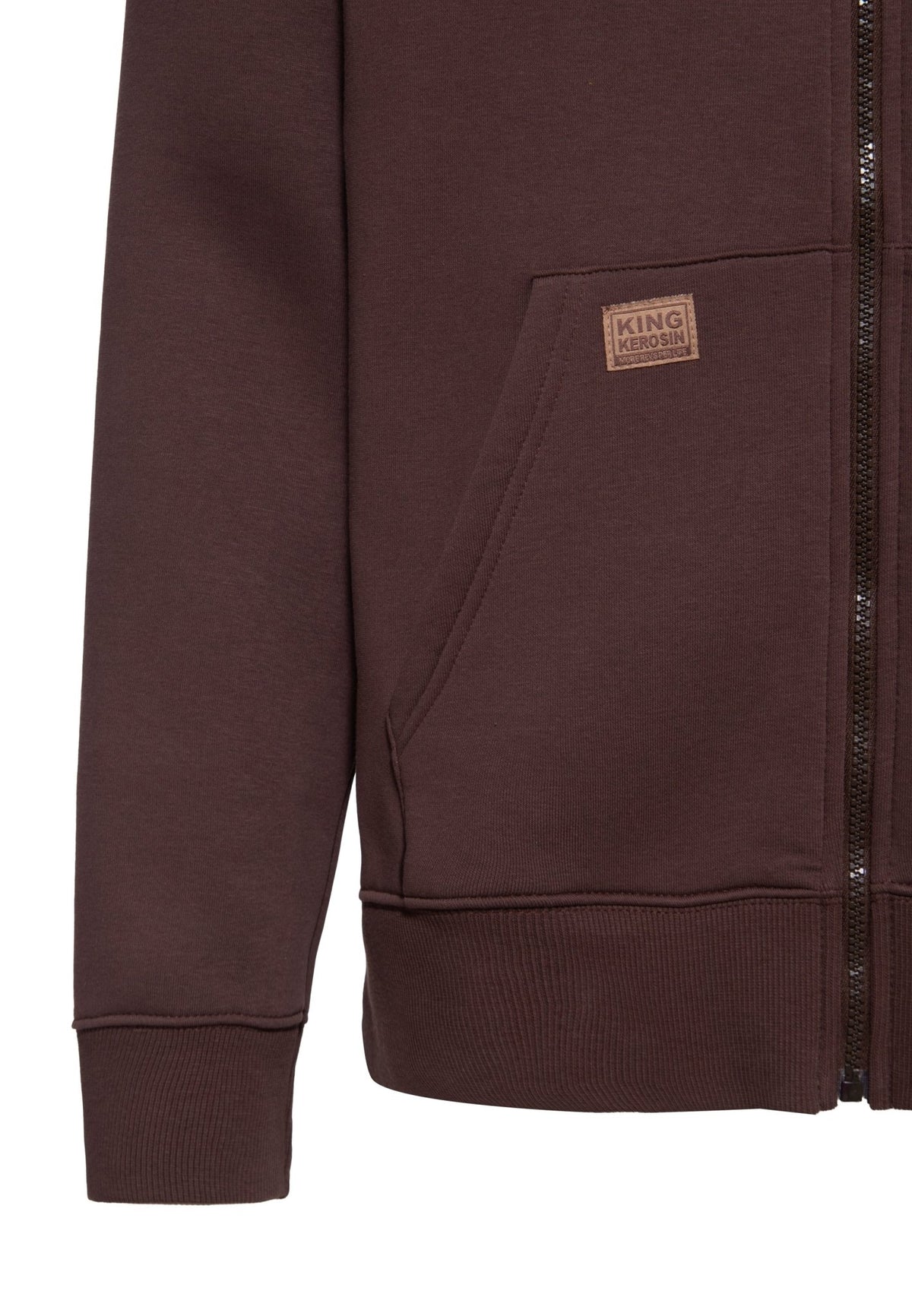Kapuzensweatjacke 'Raising Hell' in Dunkelbraun – Sweatjacken von King Kerosin - Ansicht 4