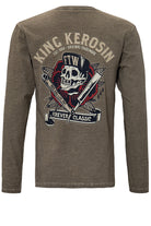 King Kerosin - Longsleeve Shirt mit Prints und Oilwash - Effekten «Ride Hard Live Fast»