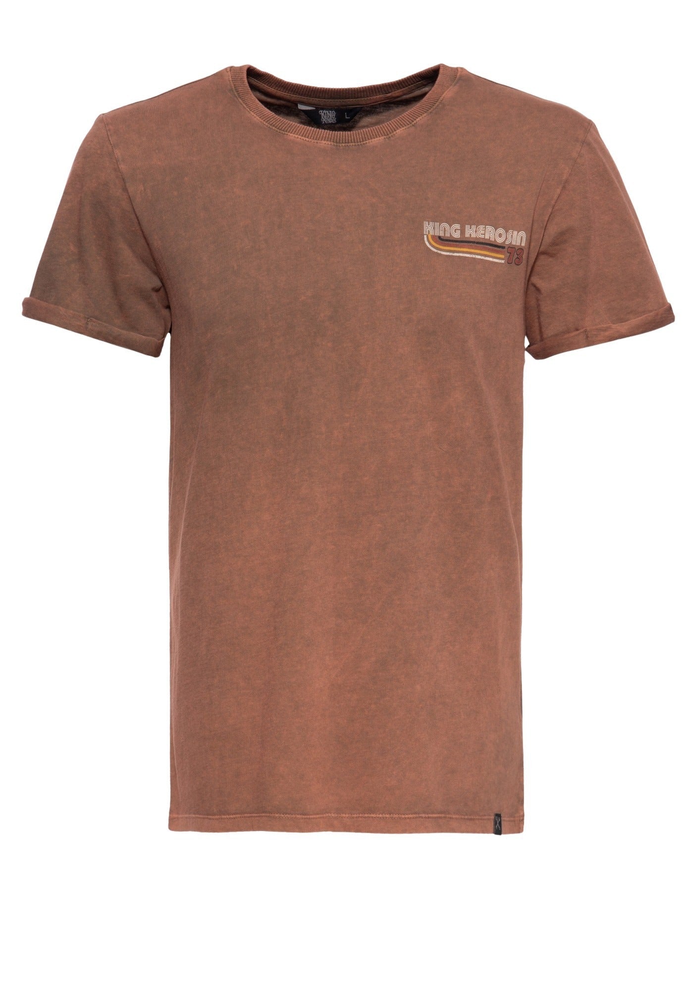 Roll - Up T-Shirt Acid Wash mit Backprint «Chopper until death» T-Shirts von King Kerosin
