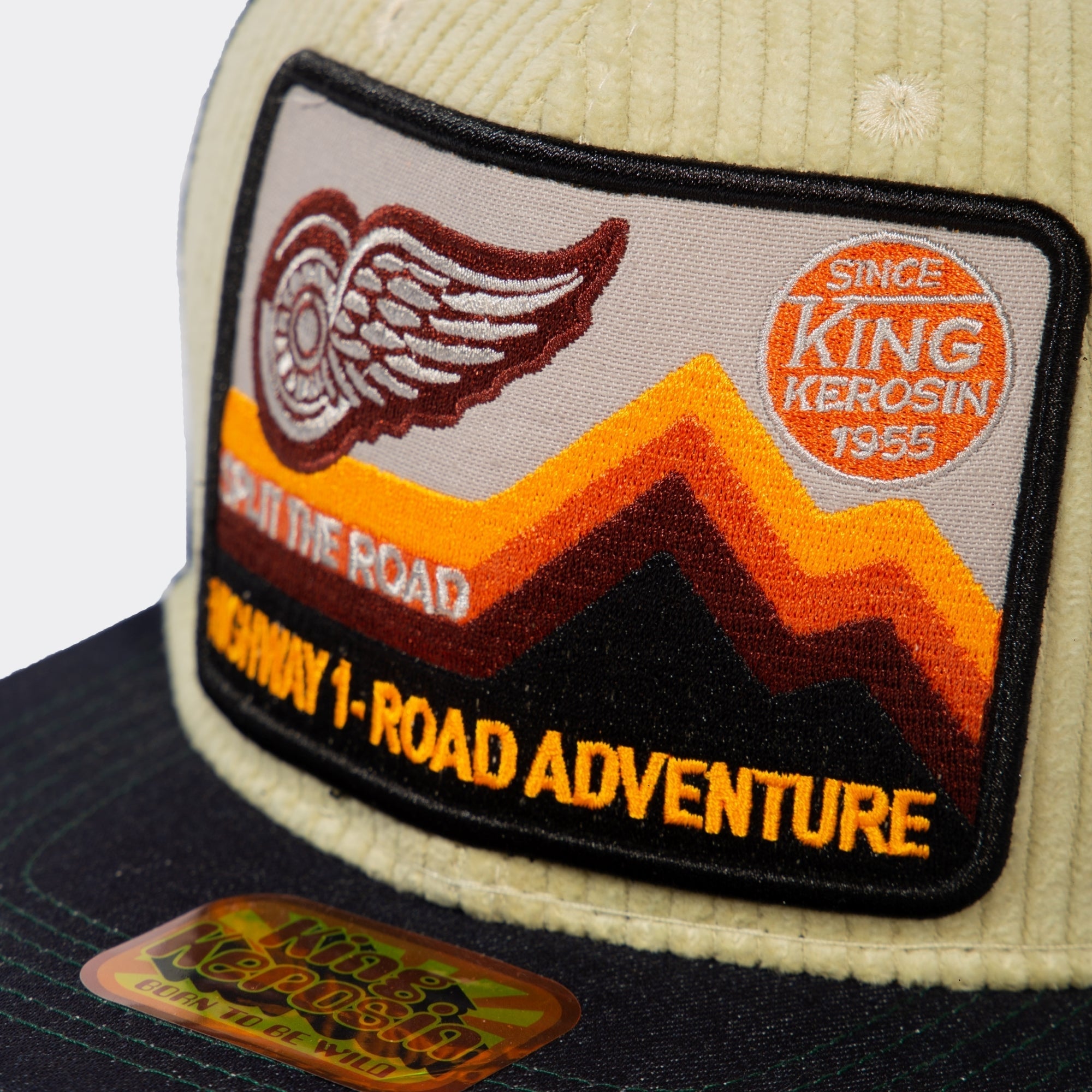 Snapback Cap mit Cord-Front «Road Adventure» Snapback Cap von King Kerosin